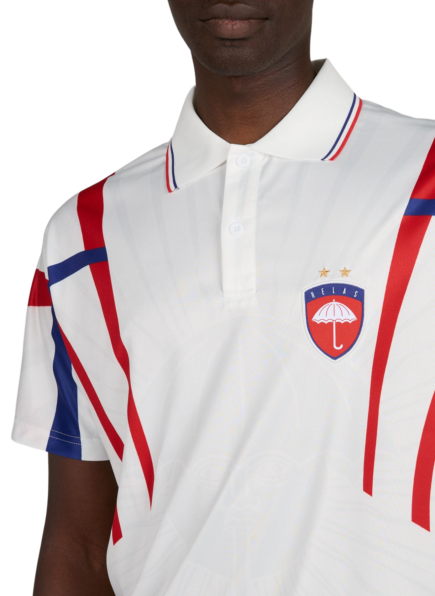Football polo collar t-shirt HELAS CAPS White