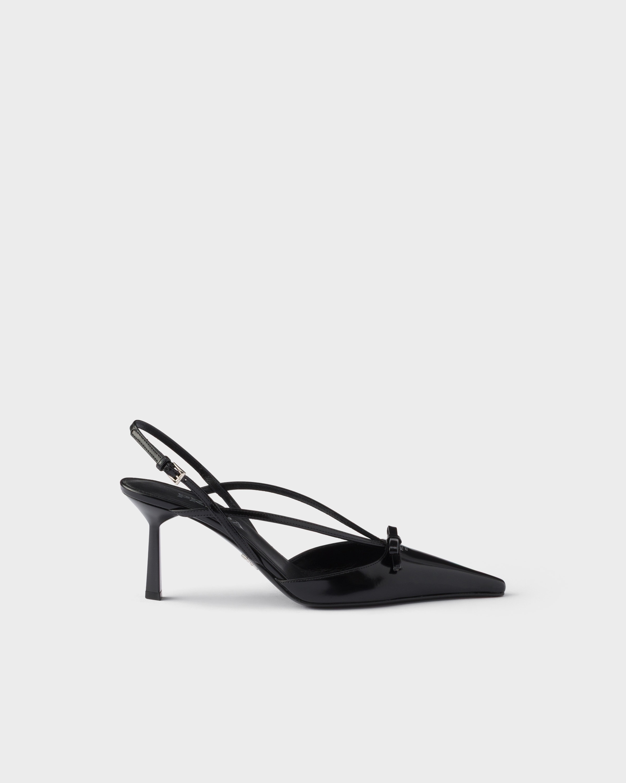 Escarpins à bride arrière en cuir brossé PRADA Noir