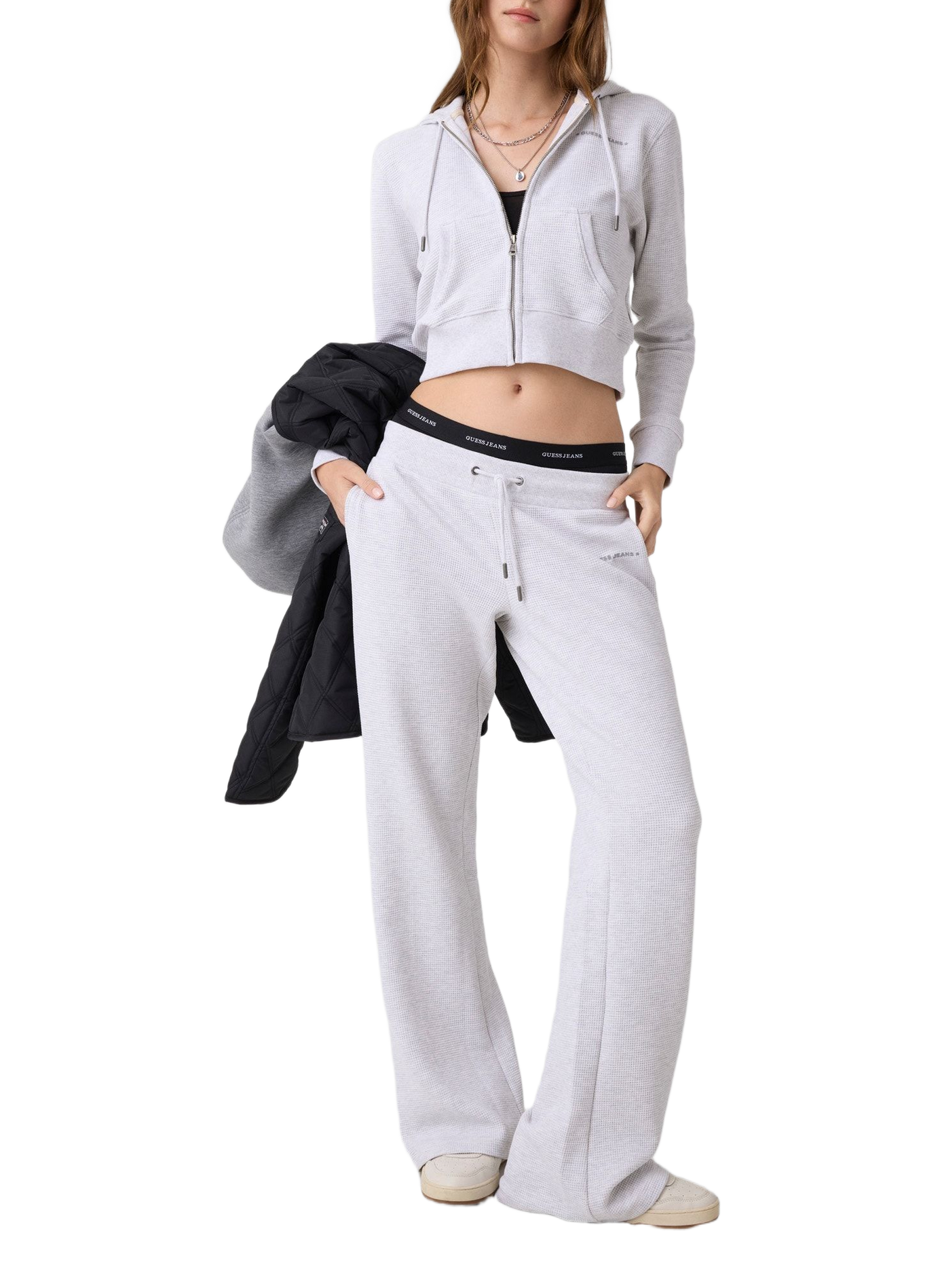 Large cotton blend jogging pants GUESS Grey