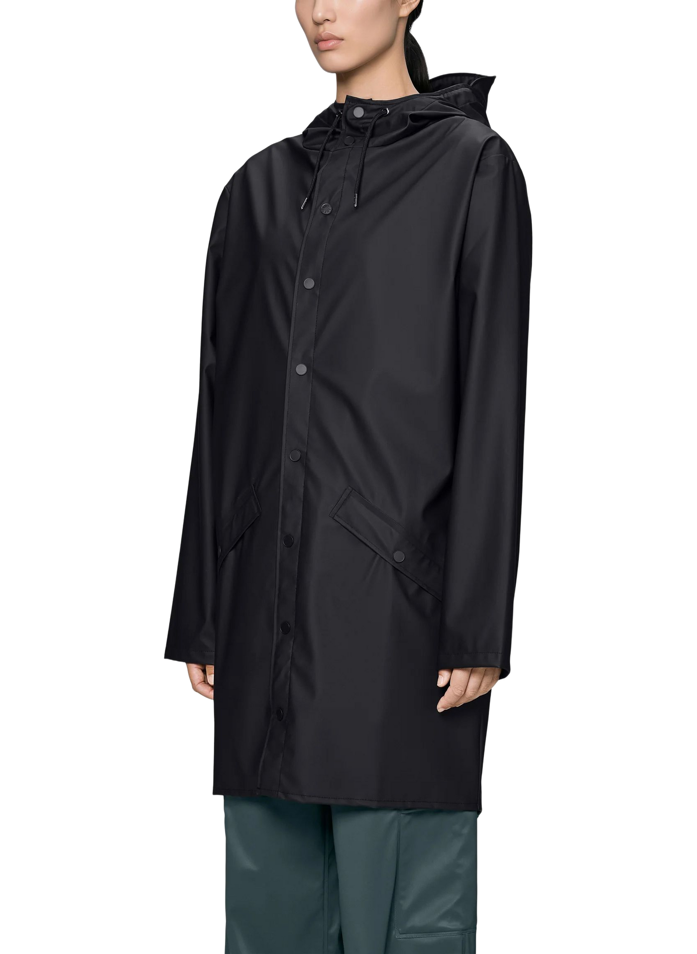 Long hooded raincoat RAINS Black