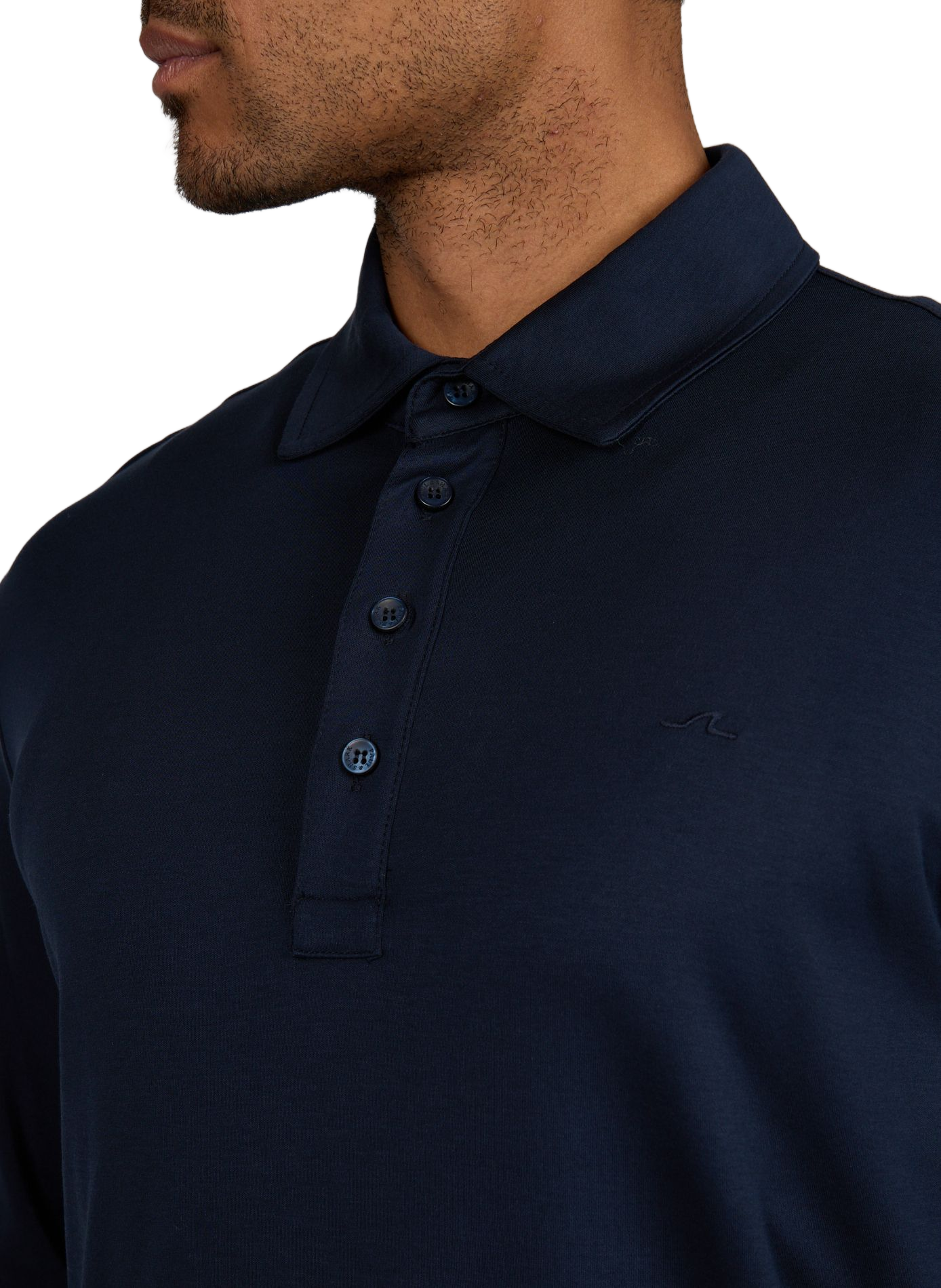 Straight fit long-sleeved cotton polo PAUL & SHARK Blue