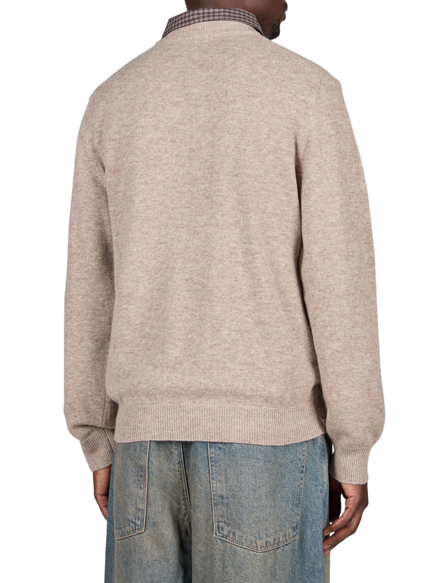 Gerader Woll- und Baumwollpullover BELLEROSE Beige
