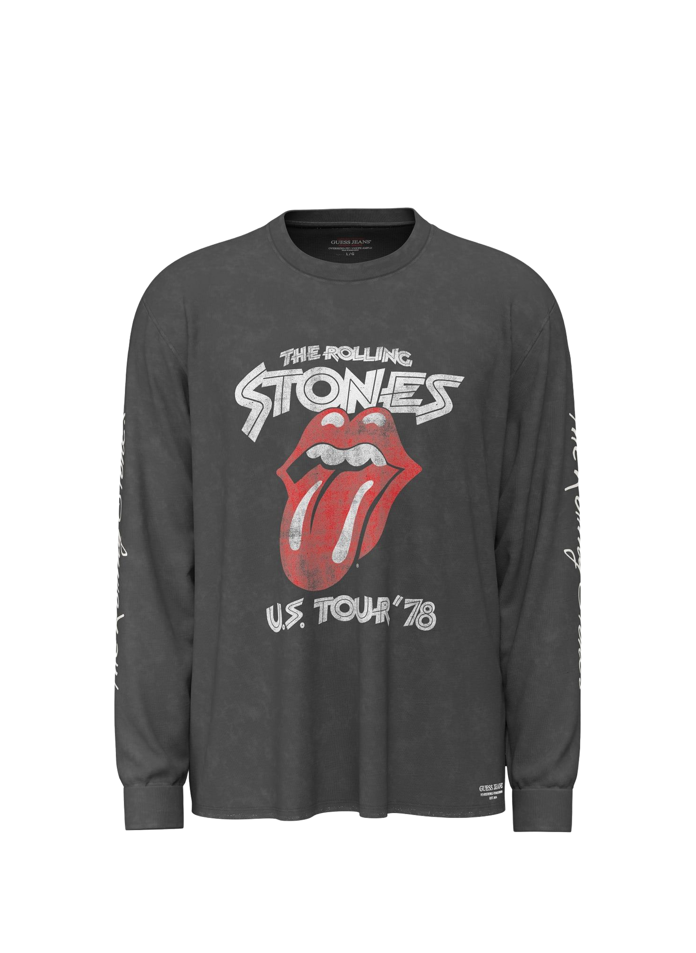 Oversized printed cotton crew-neck sweatshirt GUESS Black