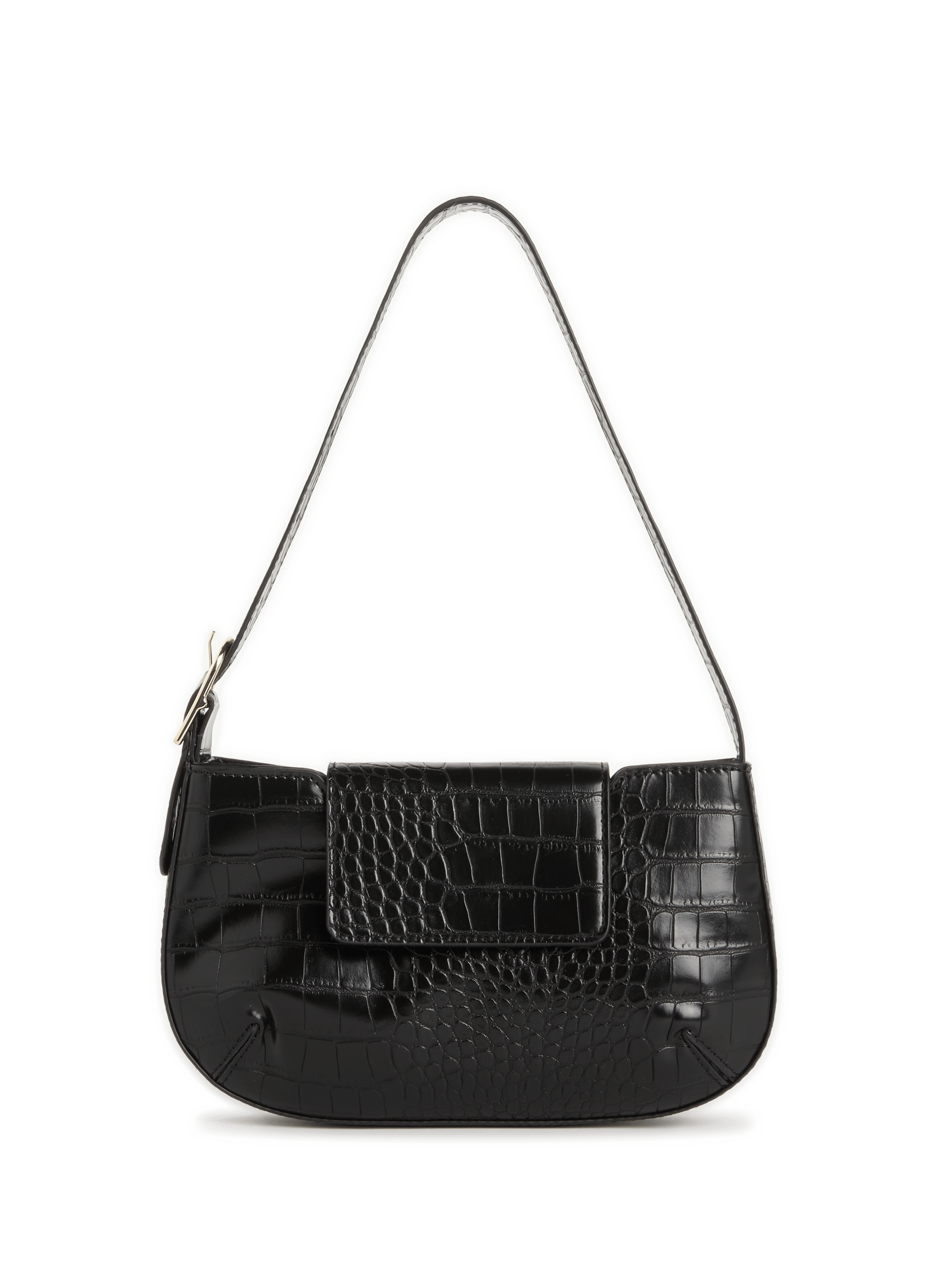 Hobo crocodile-embossed bag AU PRINTEMPS PARIS Black