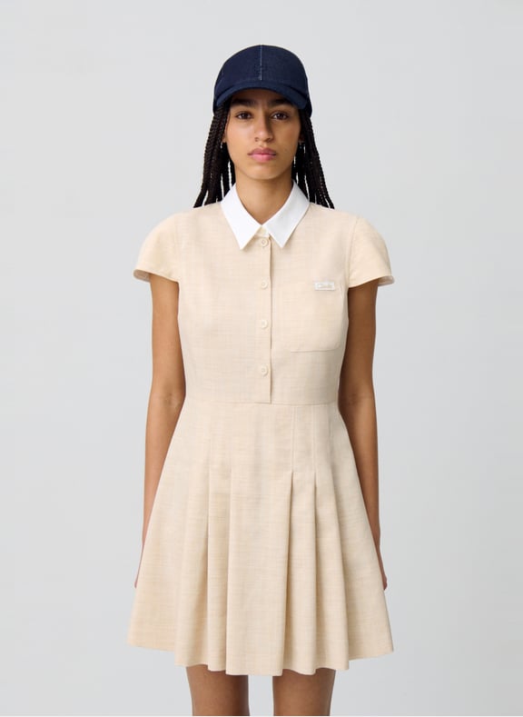 Robe courte plissée Beige by CLAUDIE PIERLOT CLAUDIE PIERLOT Robe courte plissée Beige
