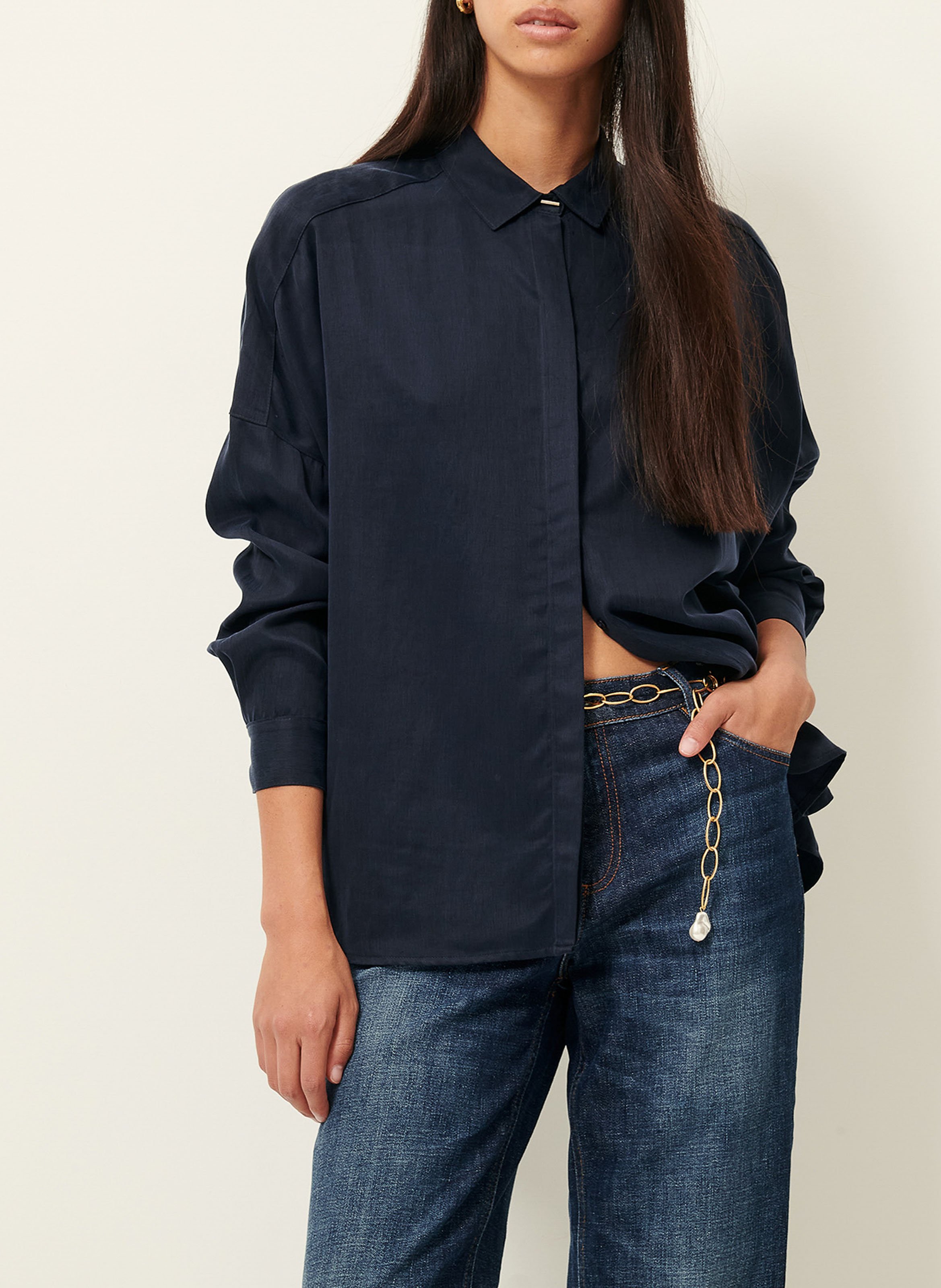 Chemise col classique satinée lady d SESSUN Bleu