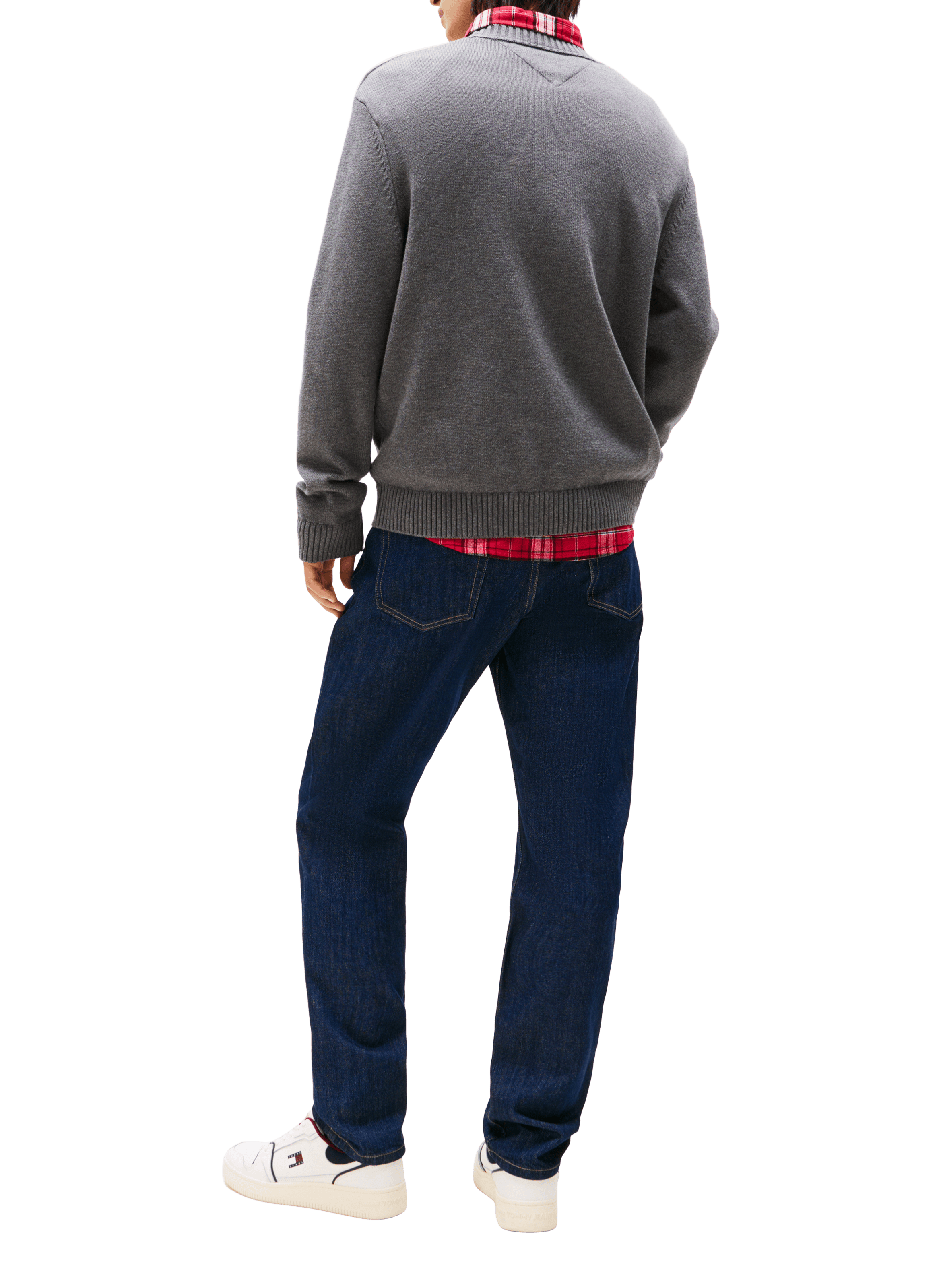 Mottled sweater with flag badge TOMMY HILFIGER Black