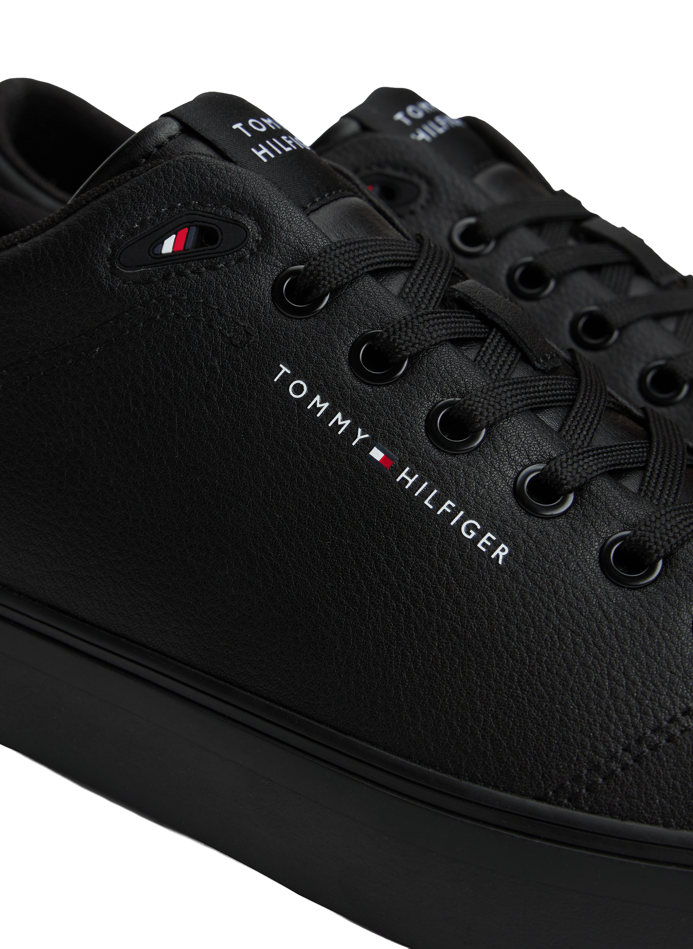 Mixed leather sneakers TOMMY HILFIGER Black