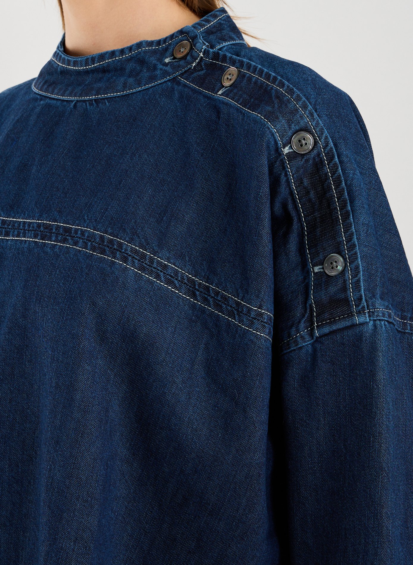 Blouse boutonnée en denim coton BELLEROSE Bleu