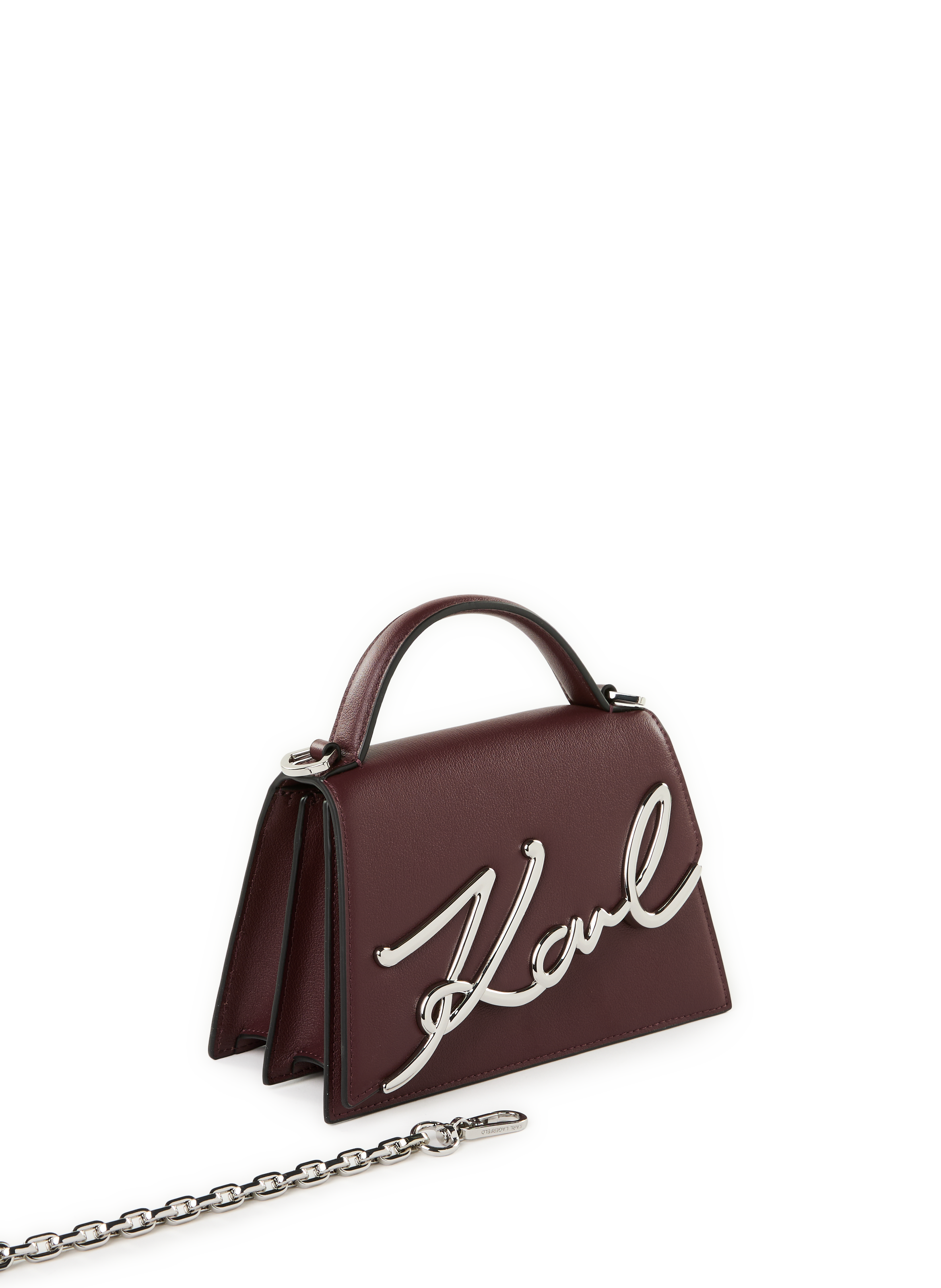 Sac à bandoulière K signature en cuir KARL LAGERFELD Rouge