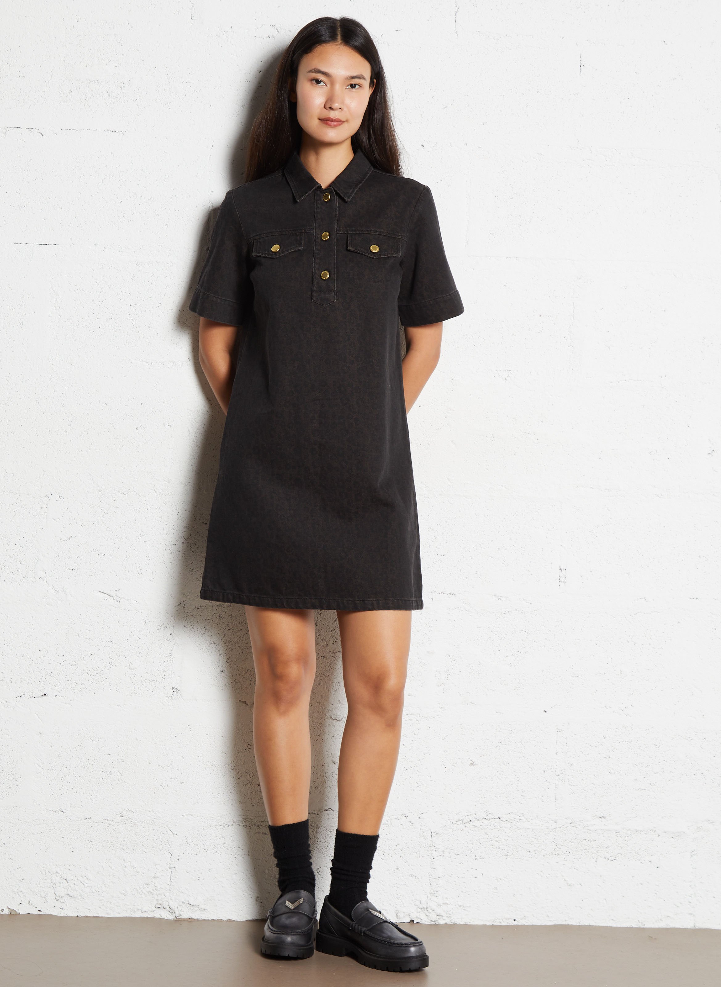 Mocassins en cuir effet patiné IKKS Gris