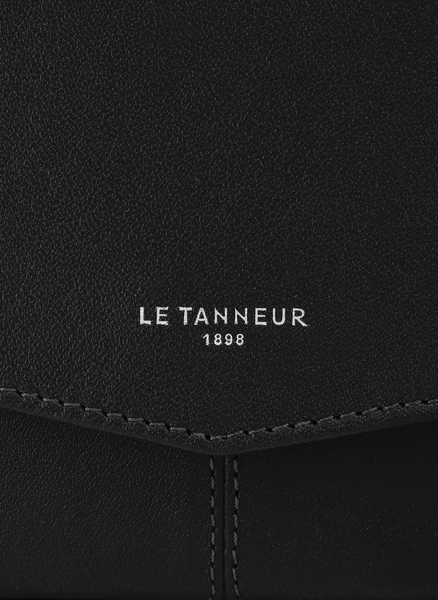 Sac pochette avec bandoulière amovible charlotte en cuir lisse LE TANNEUR Noir
