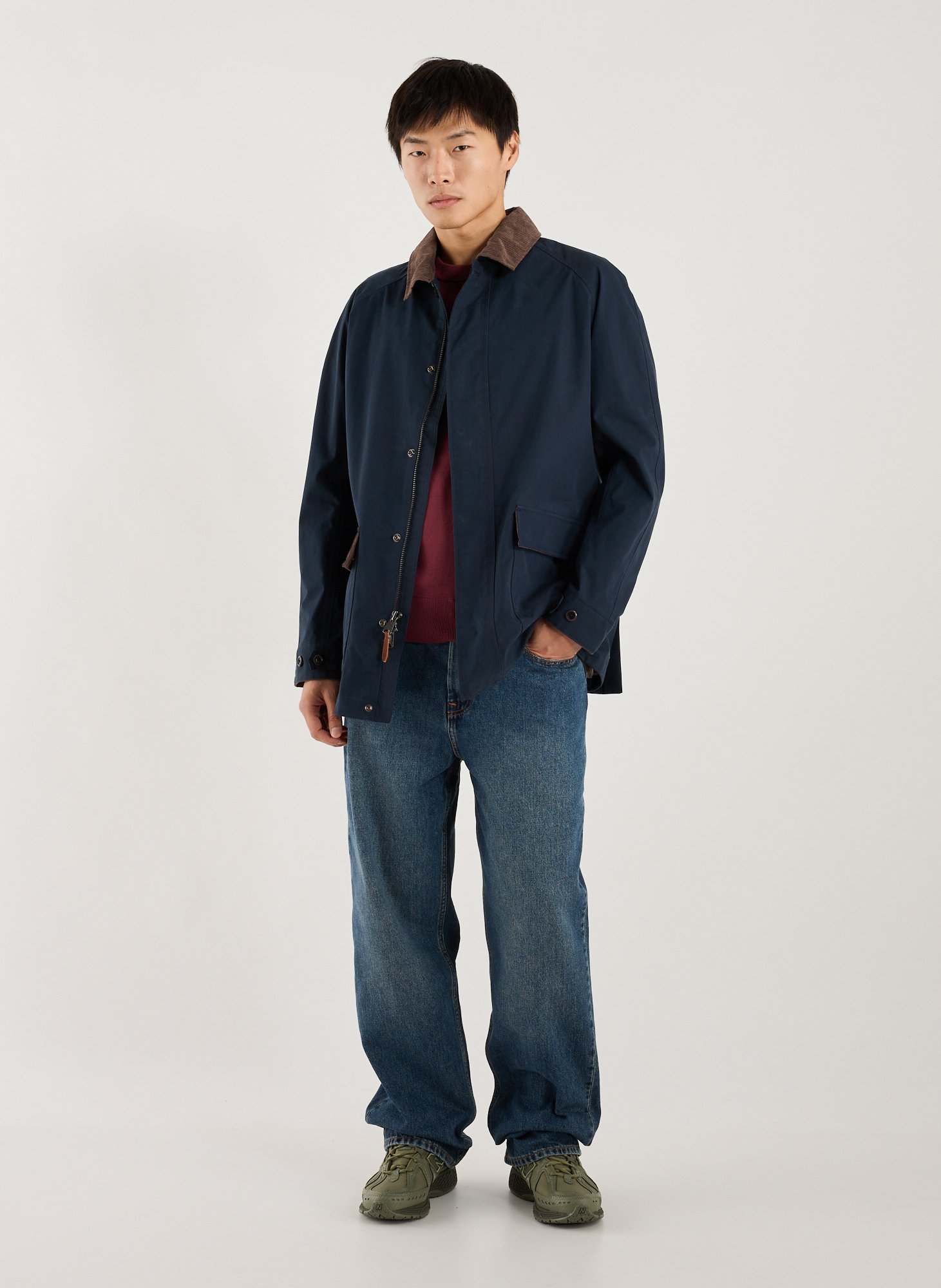 Jacket with classic collar in blended cotton TIMBERLAND Blue