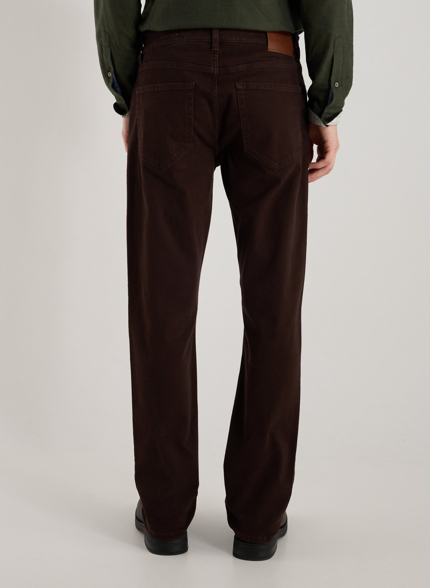 Straight velvet trousers in blended cotton GANT Brown