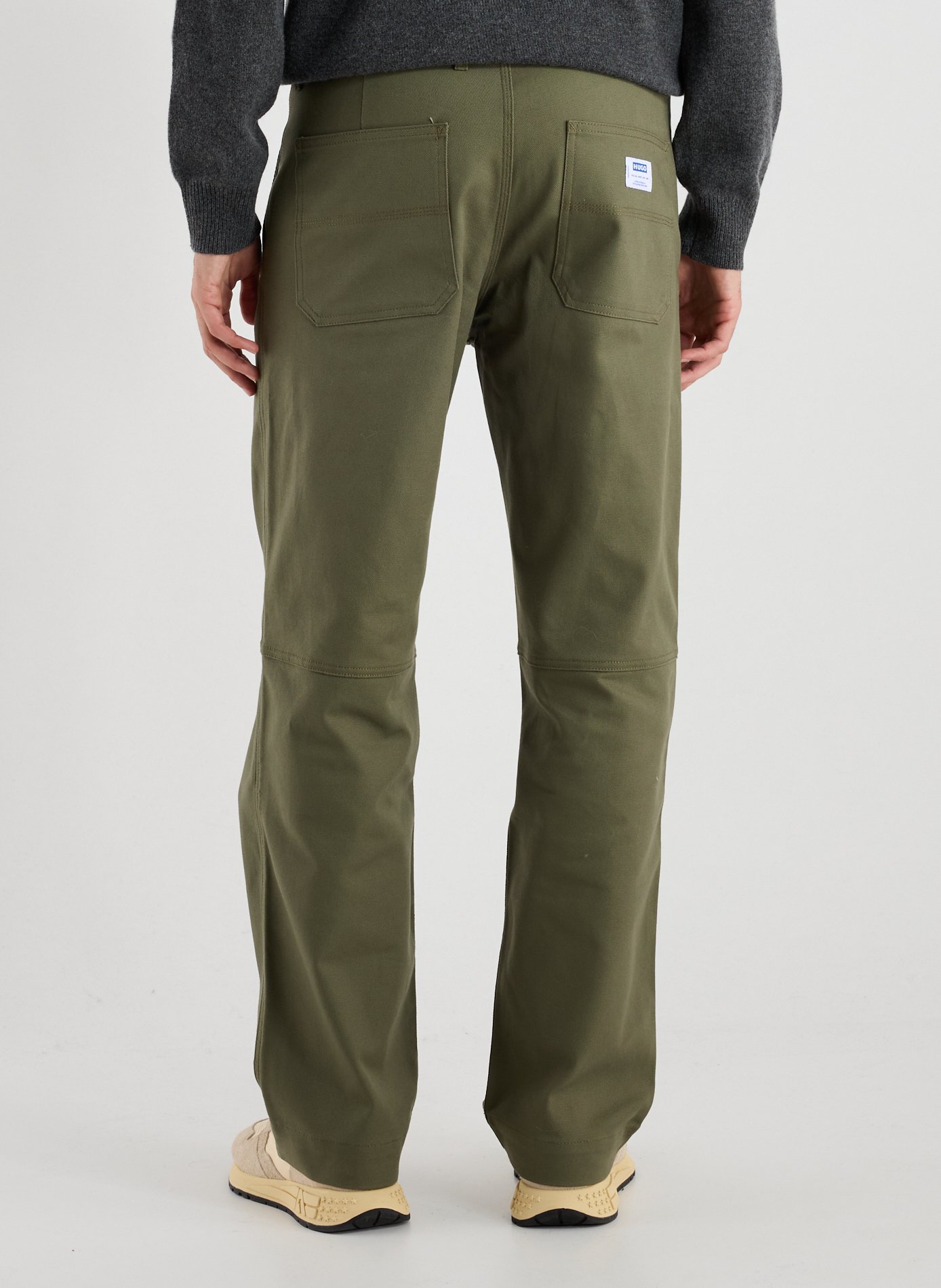 Pantalon droit en coton HUGO BLUE Kaki