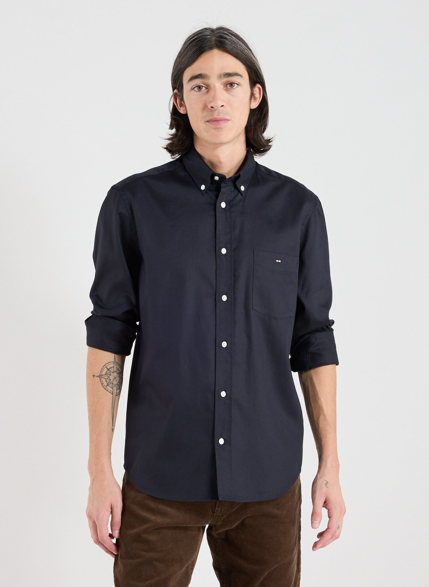 EDEN PARK Chemise droite en coton Bleu