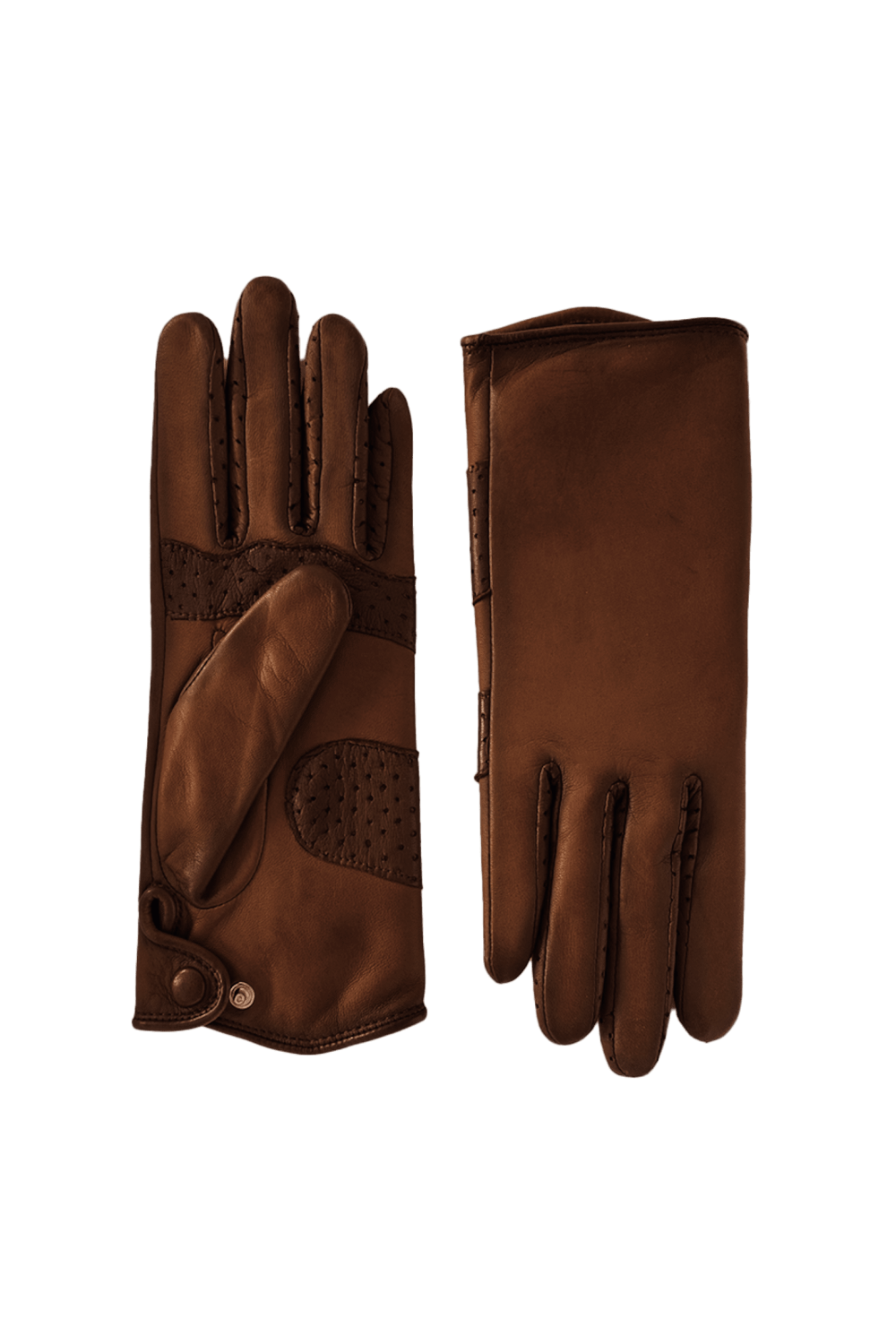 Gants amal femme cuir doublés soie AGNELLE Marron