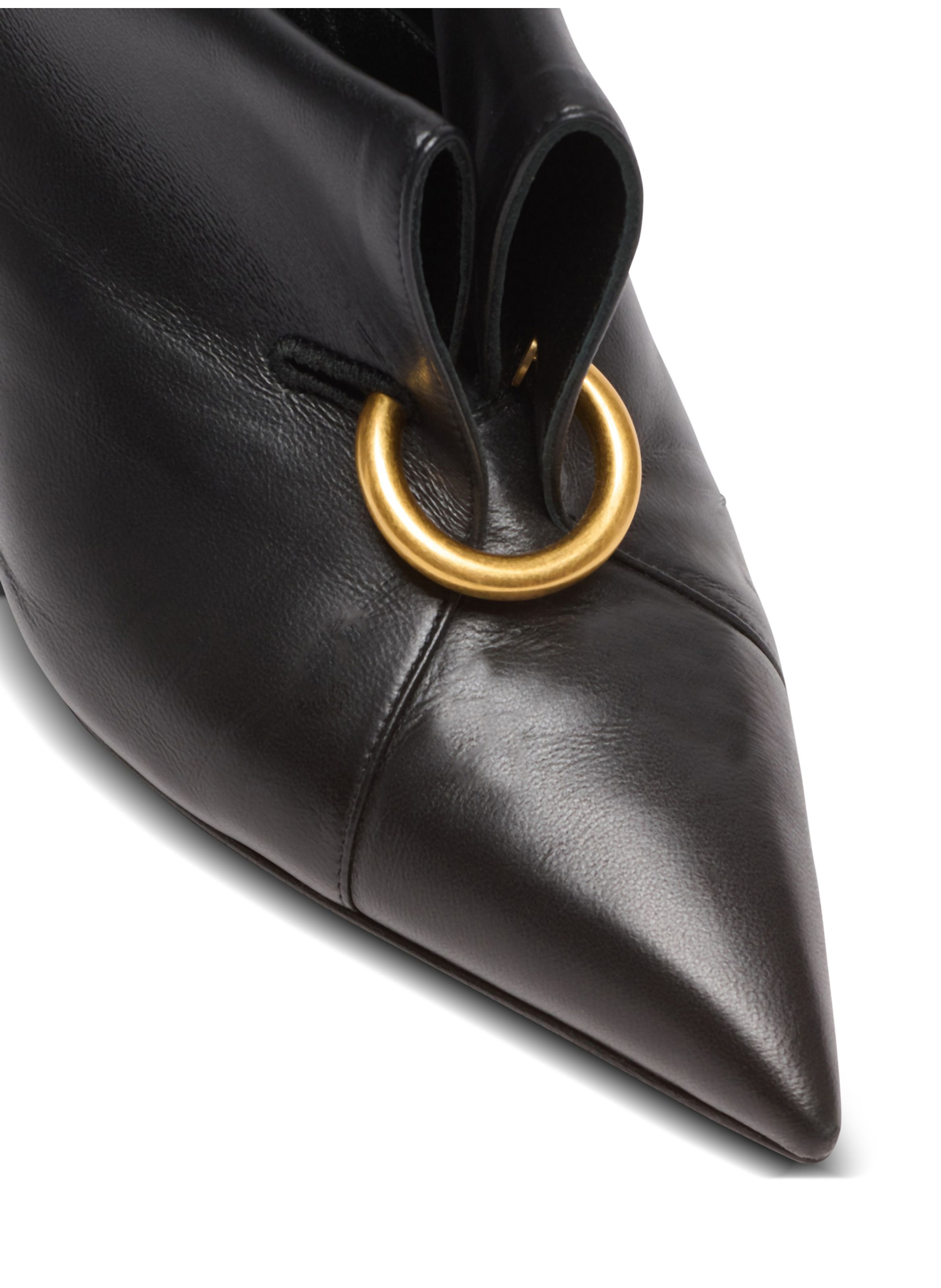 Mules en cuir d’agneau avec piercing à l’avant BALMAIN Noir