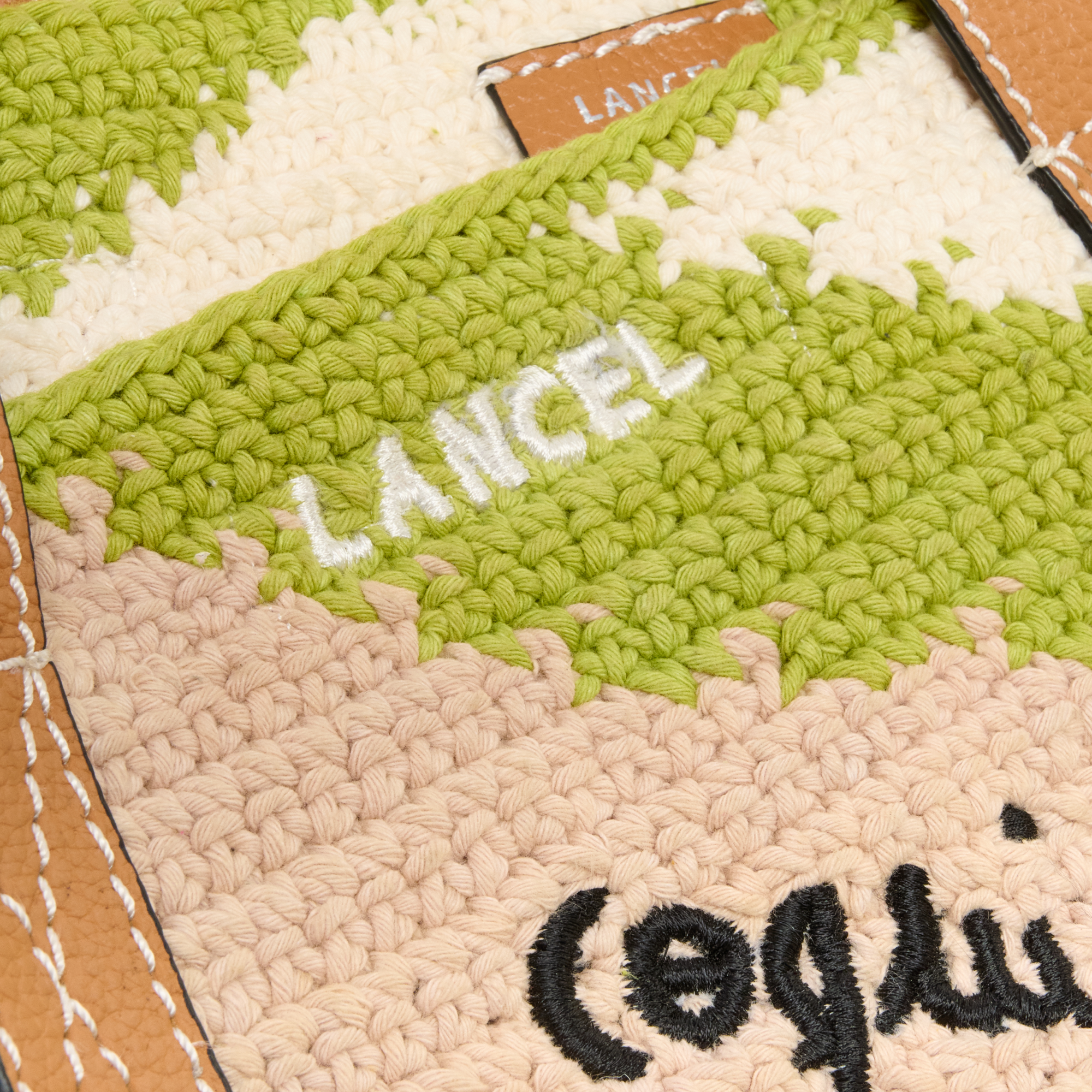 Sac cabas l summer mania de lancel en coton LANCEL Vert