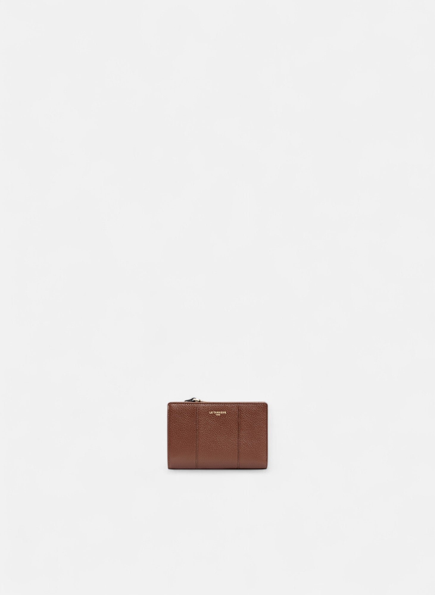 Portefeuille moyen modèle juliette en cuir grainé MarronLE TANNEUR