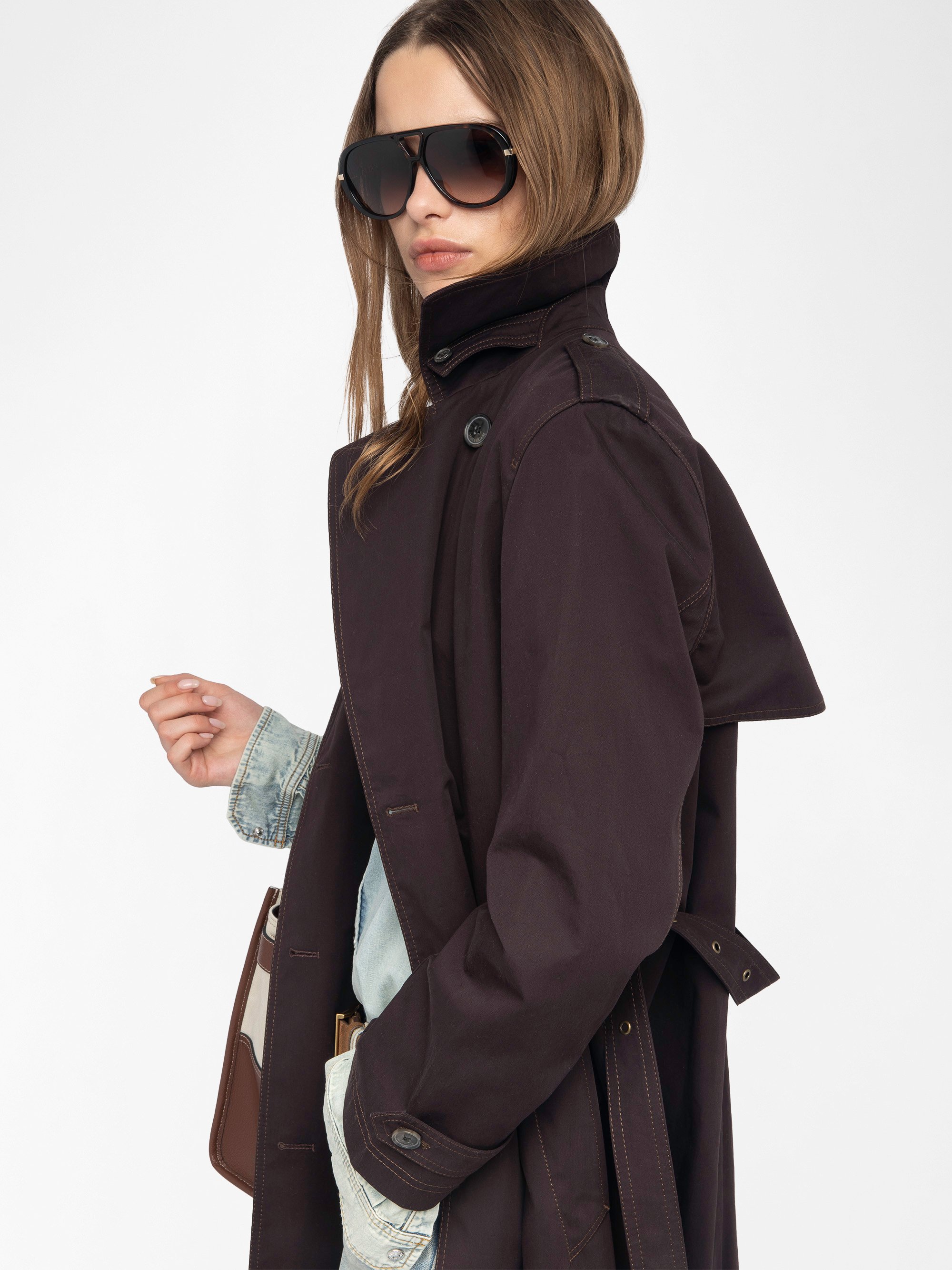 Trench col tailleur en coton kenar ZADIG&VOLTAIRE Marron
