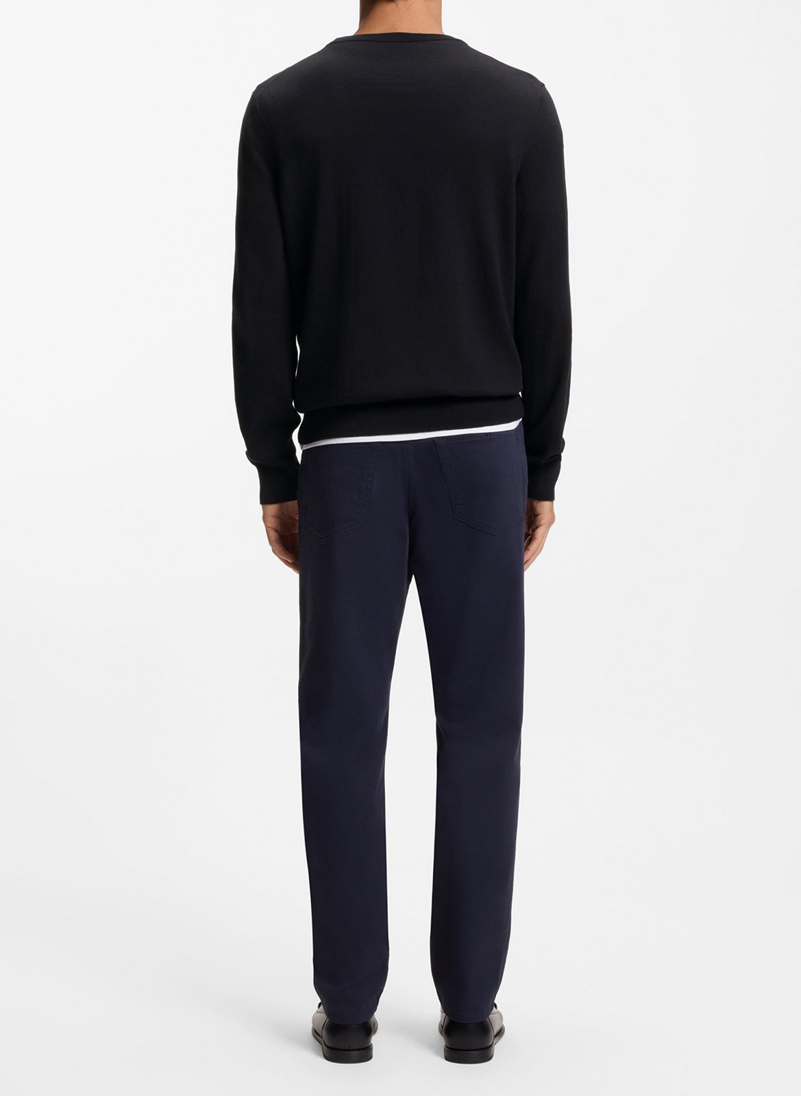 Pull col rond en coton Noir