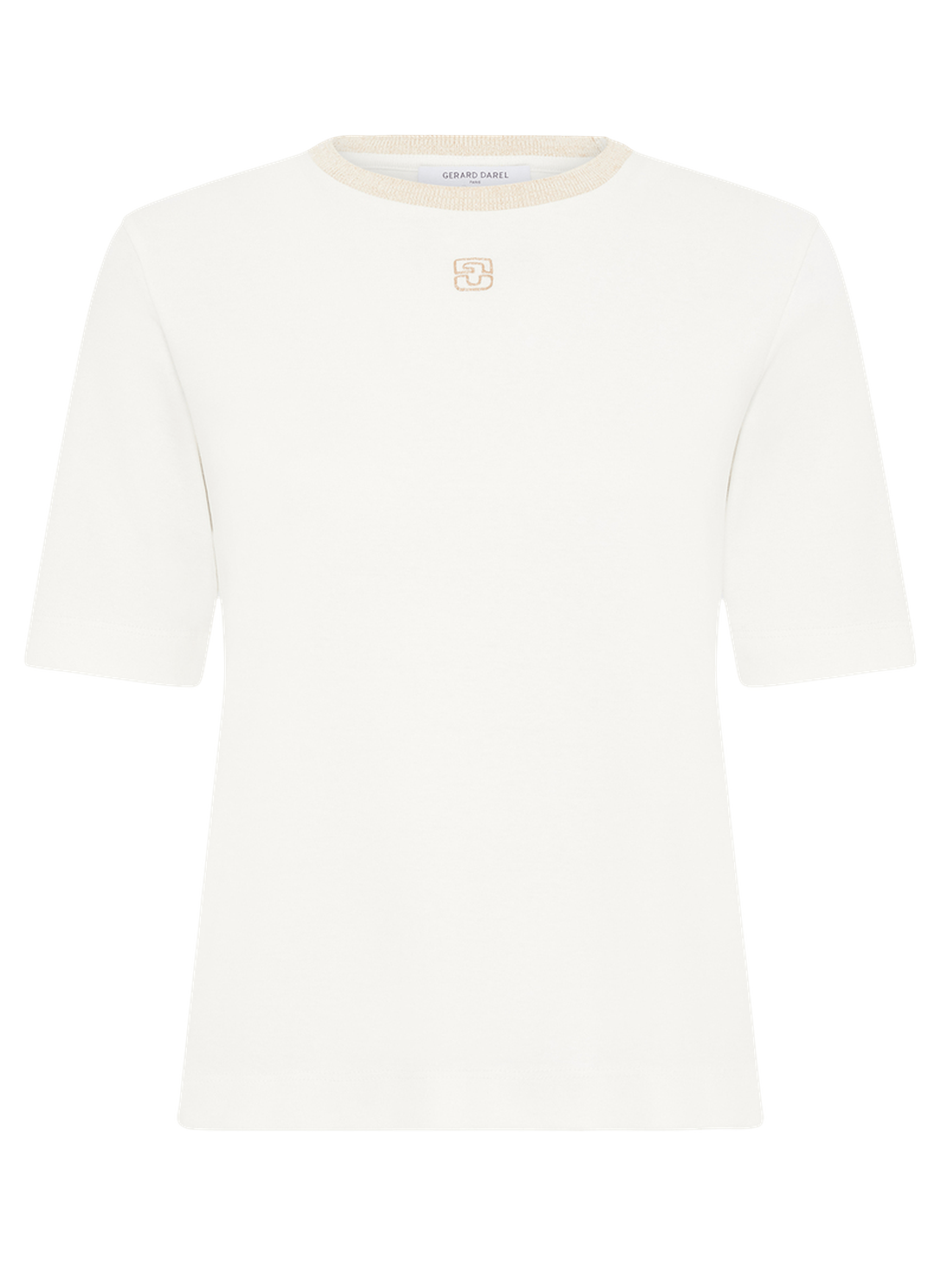 T-shirt en coton et lurex doré - mavie GERARD DAREL Beige