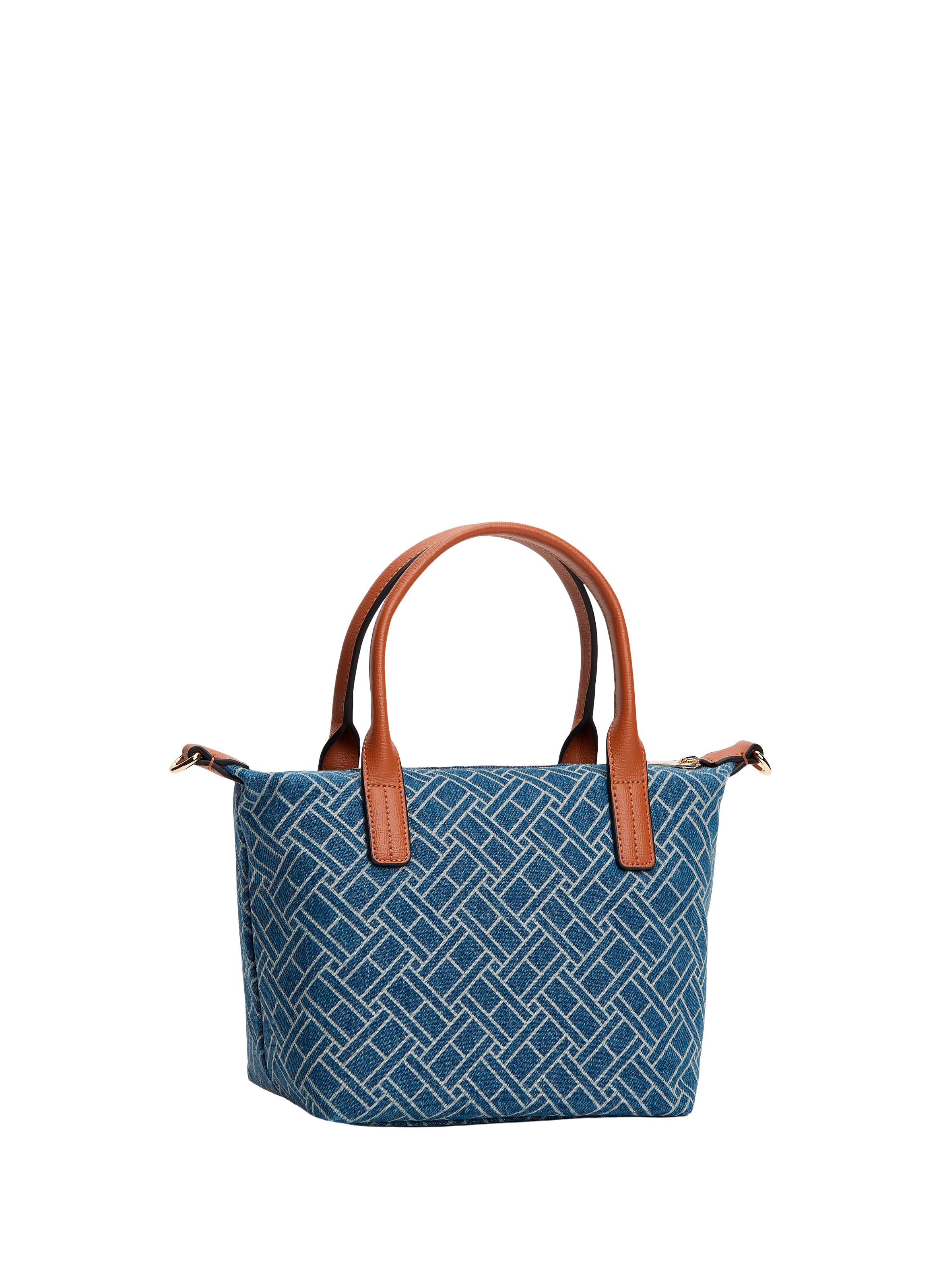 Sac à main à imprimé monogramme en coton TOMMY HILFIGER Bleu