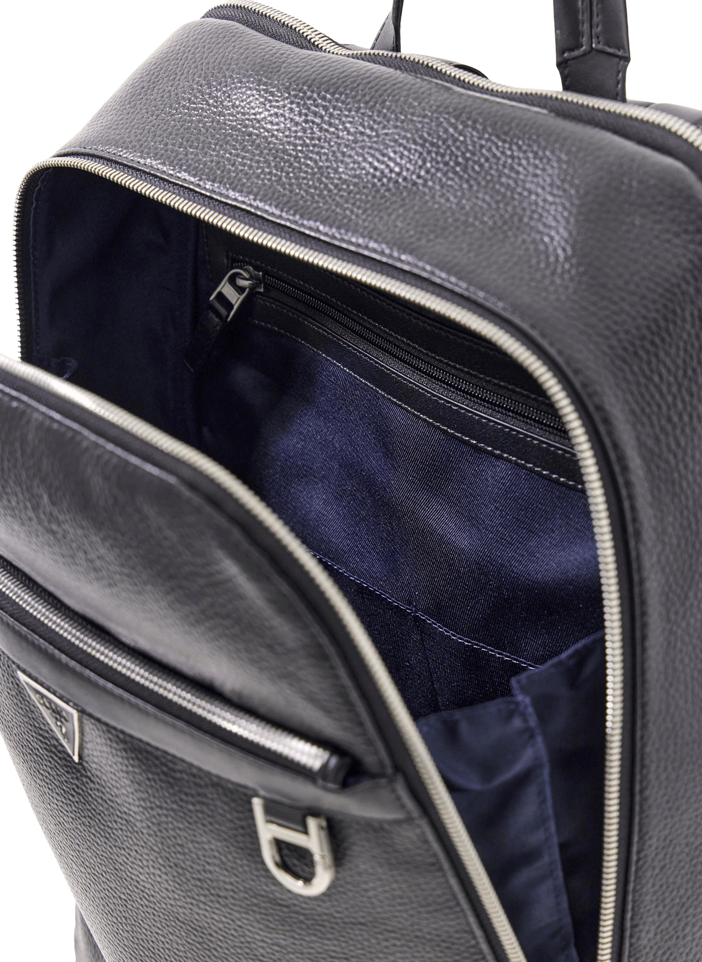 Leather backpack GUESS Black