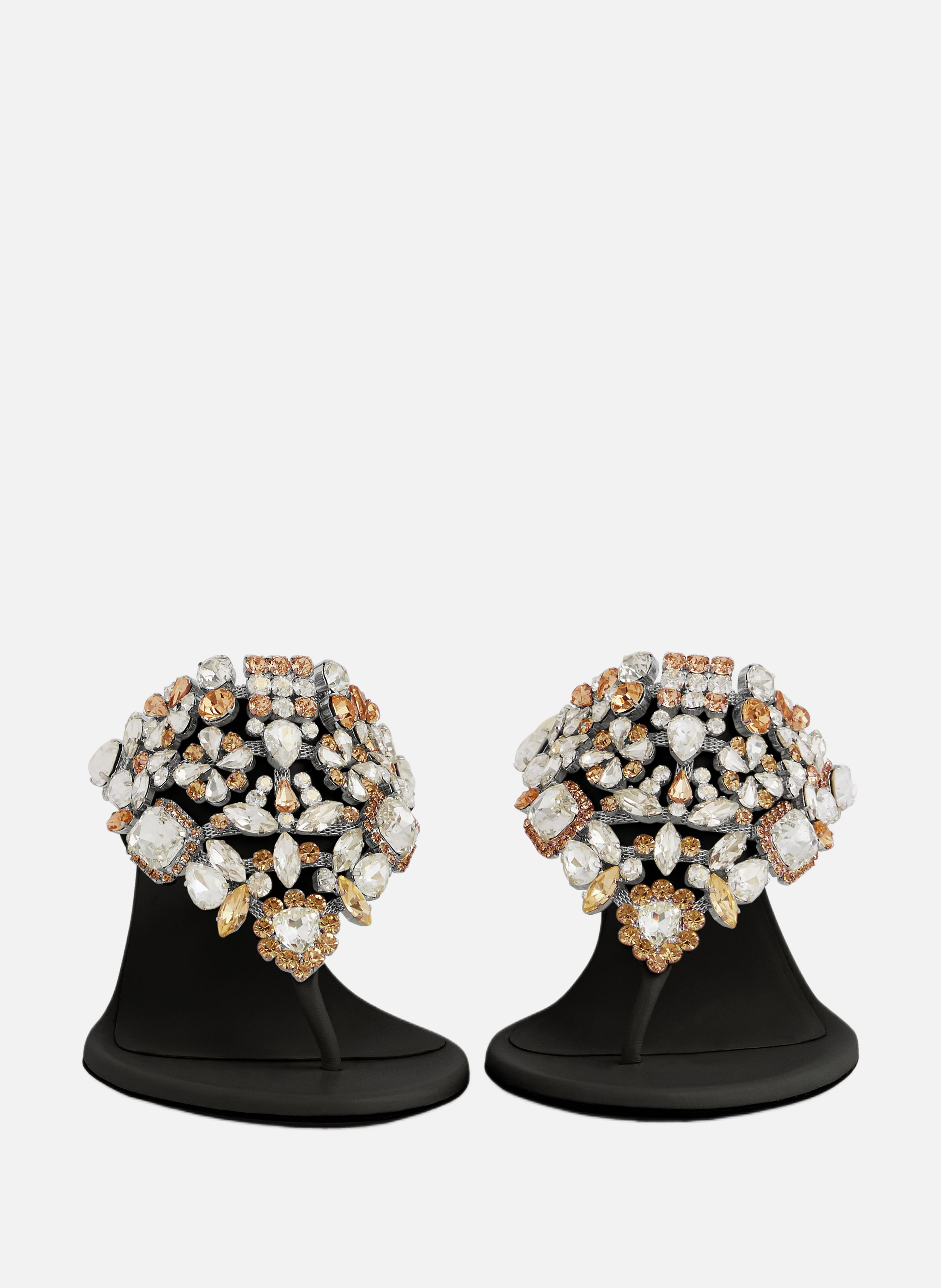 Sandales à talons avec strass RABANNE Noir