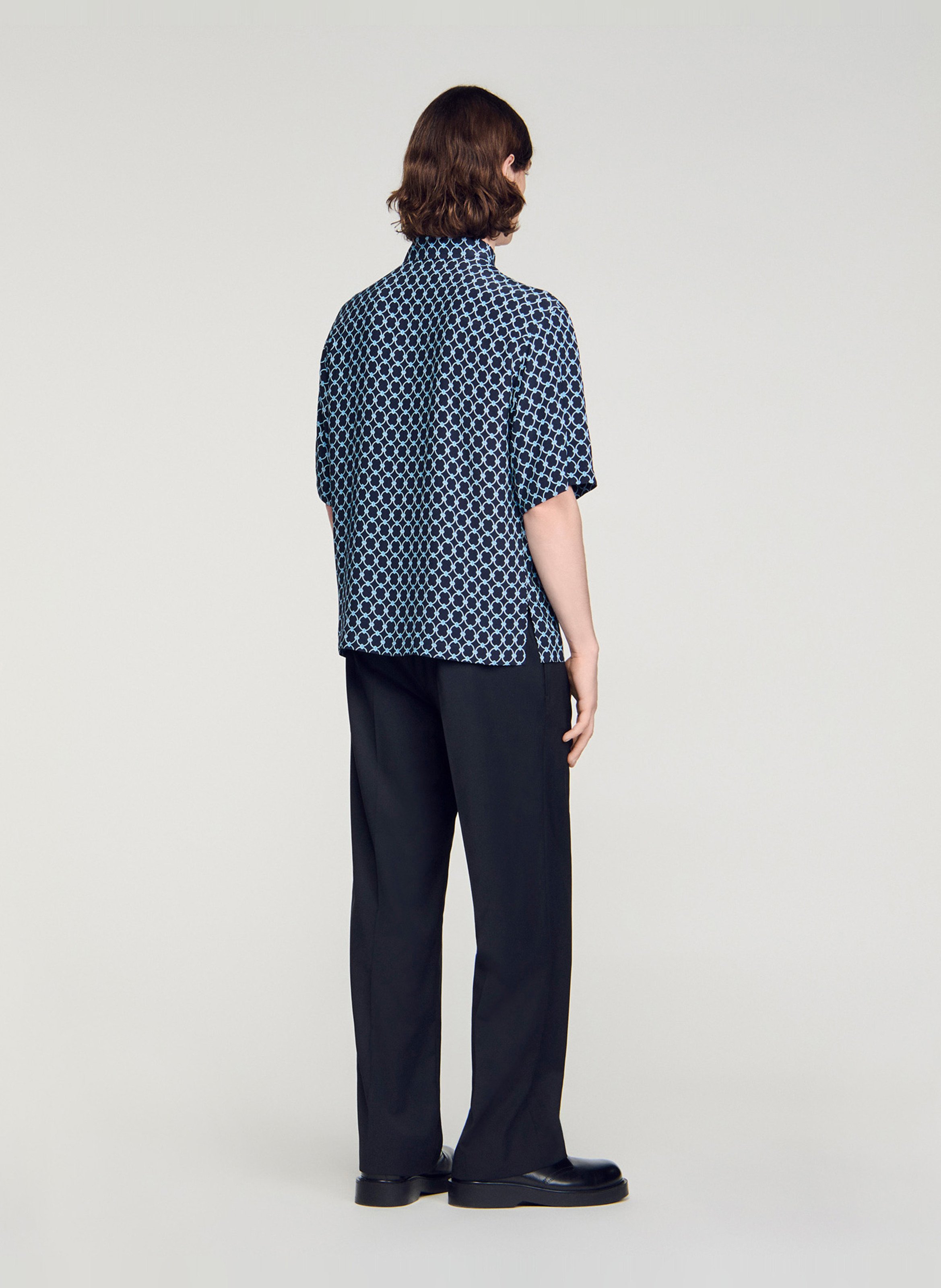 Chemise imprimée col classique SANDRO Bleu