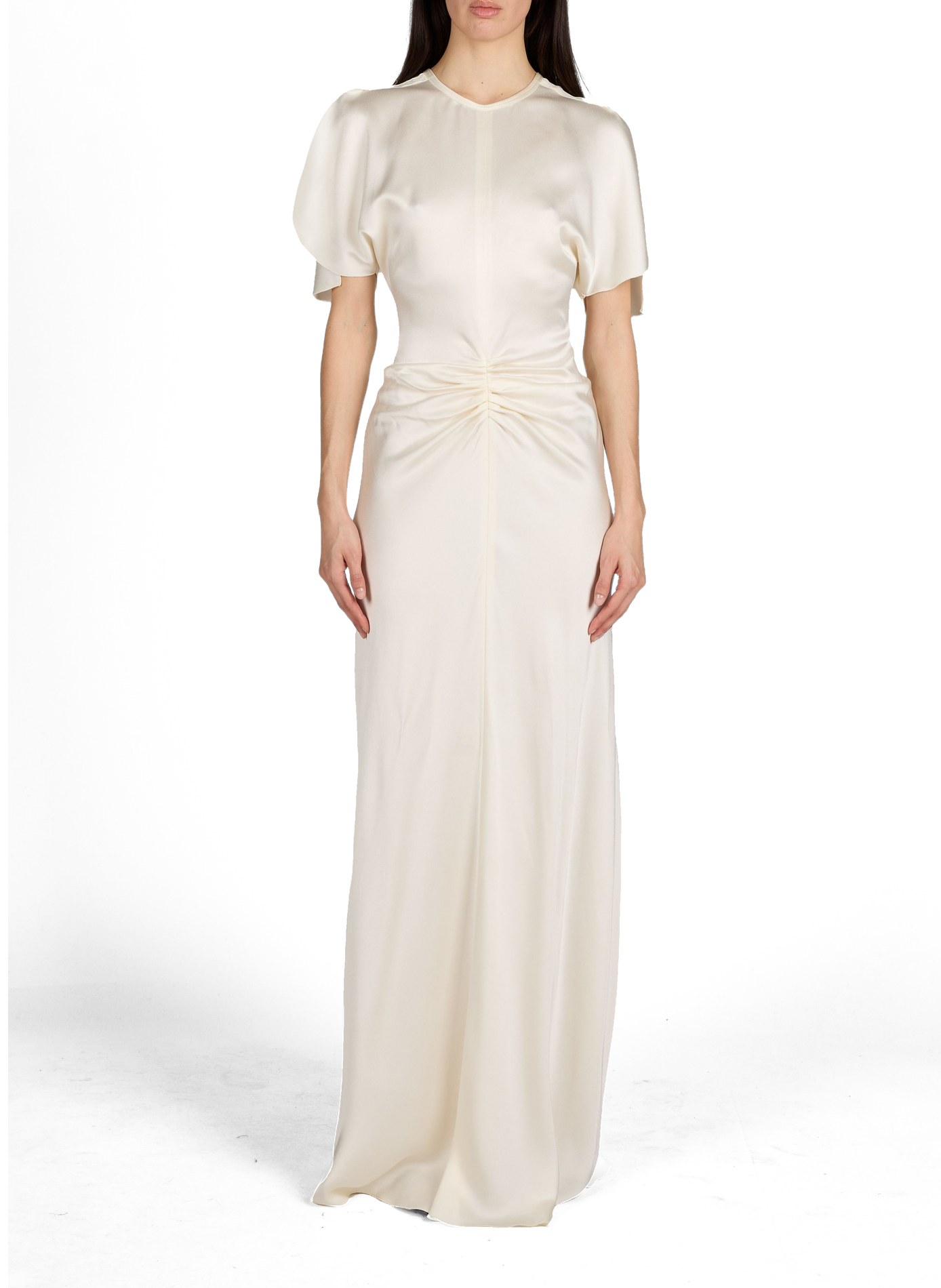 Robe longue à taille drapée  VICTORIA BECKHAM Blanc
