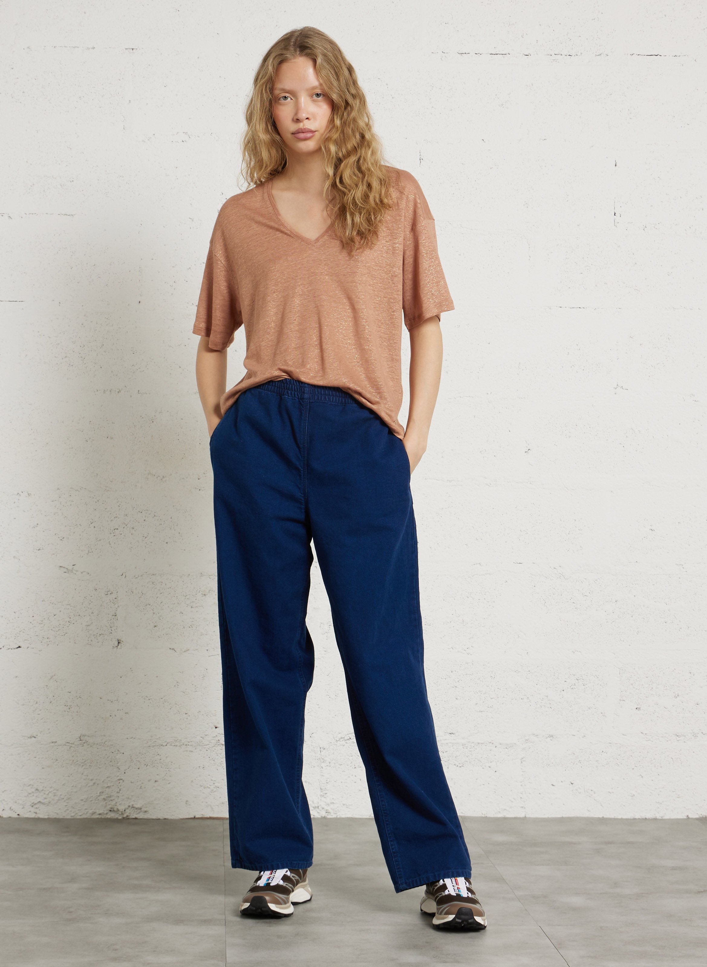 Pantalon droit en denim comow AMERICAN VINTAGE Bleu