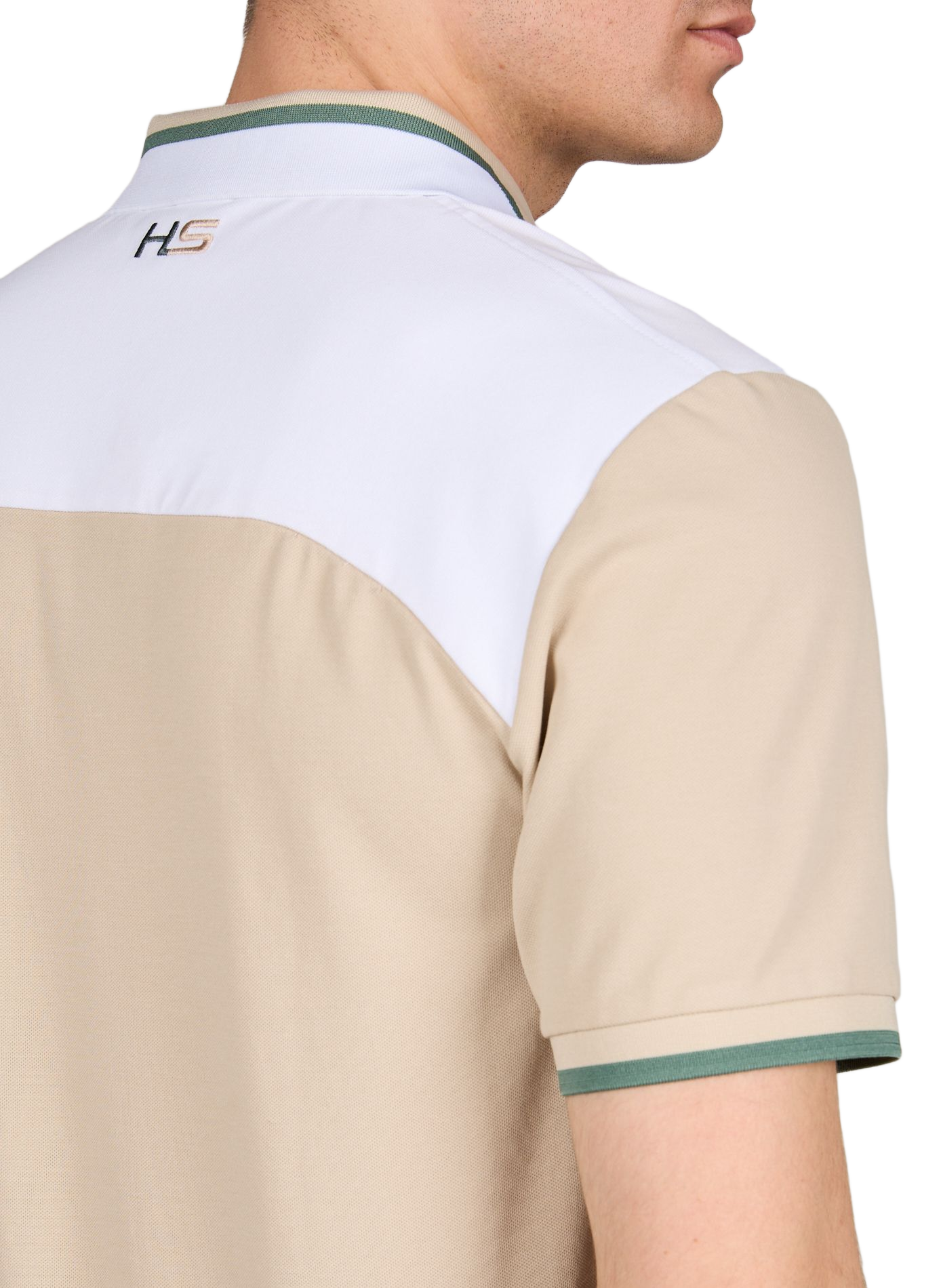 Polo droit en coton mélangé HACKETT Beige