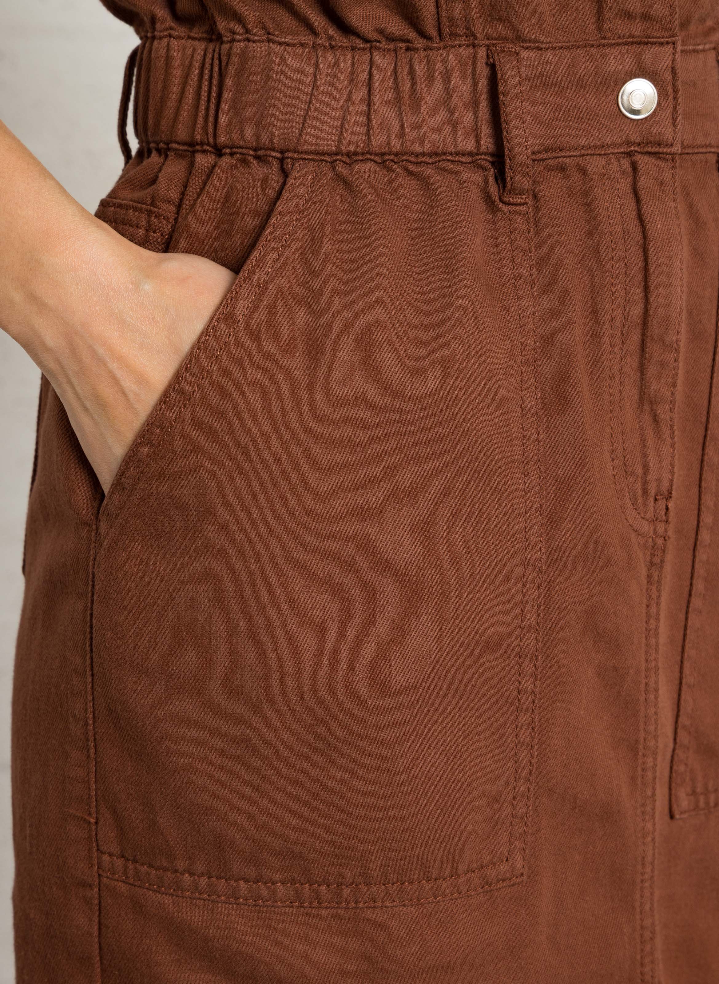 Robe courte col classique en coton betsina Marron