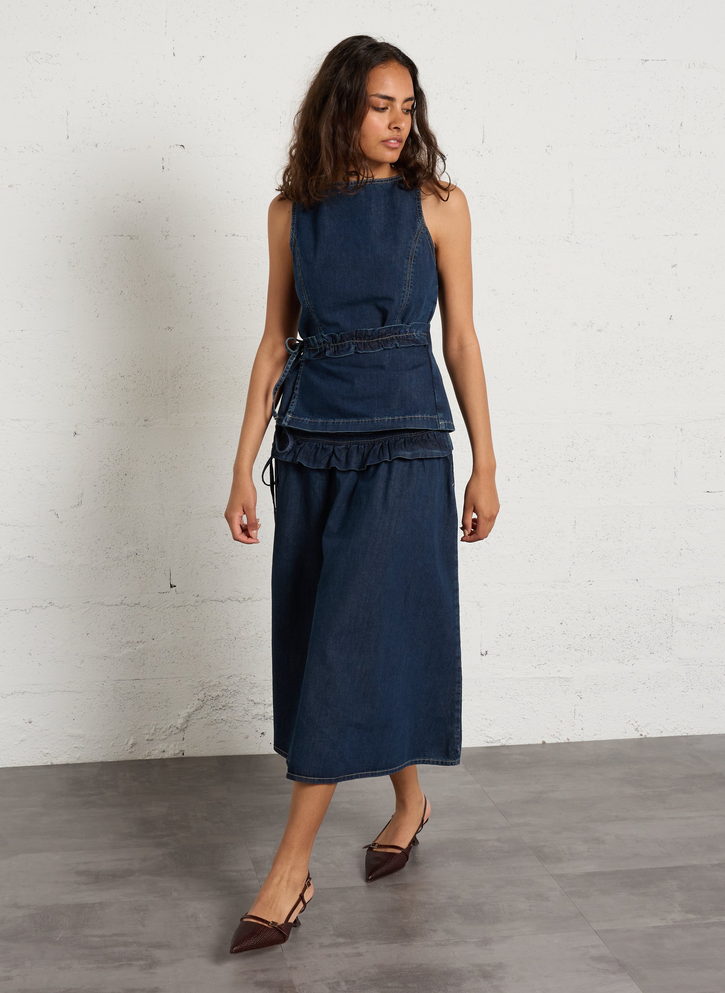 Leather slingback pumps BOBBIES Brown