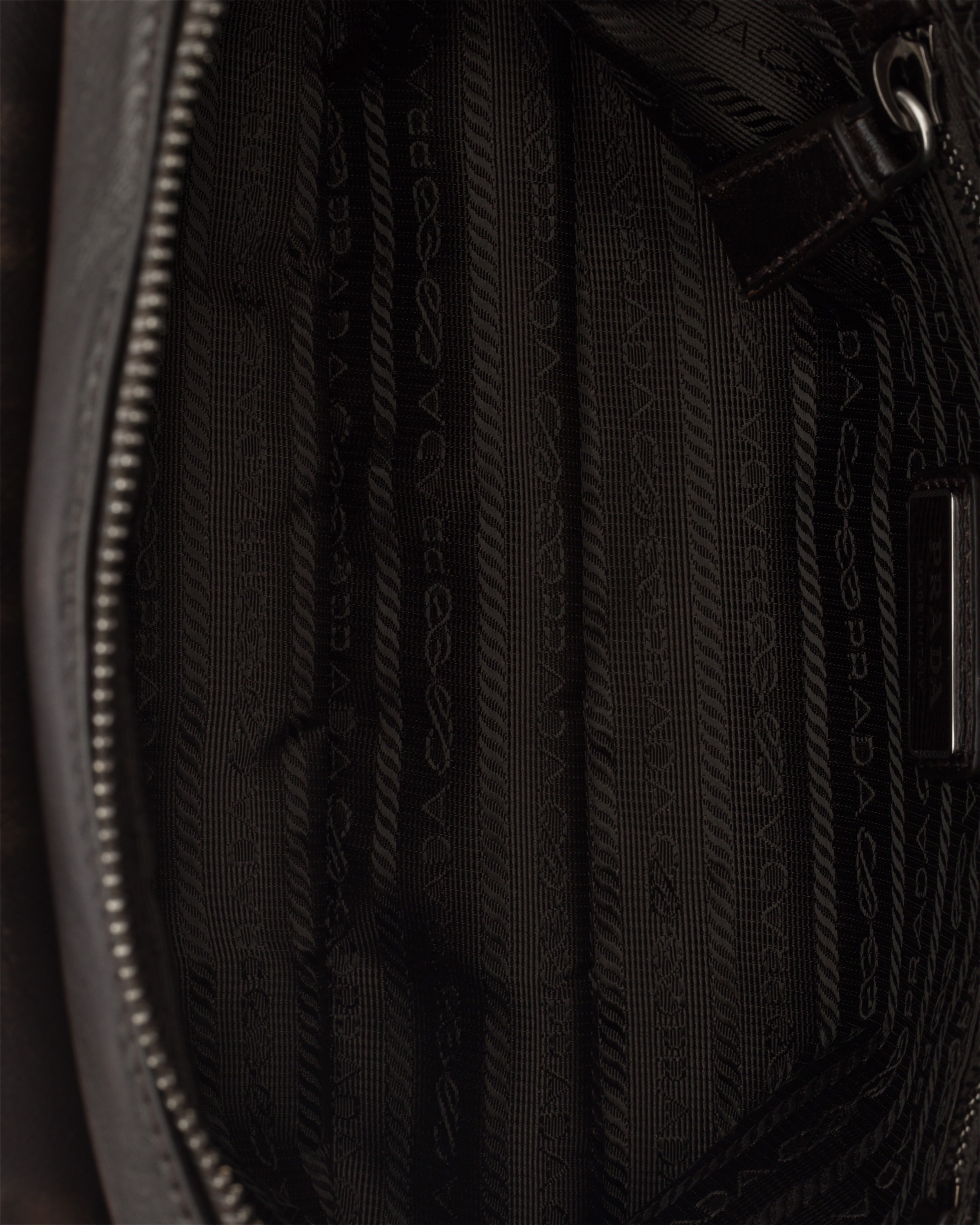 Sac porté épaule en cuir nappa vieilli PRADA Marron