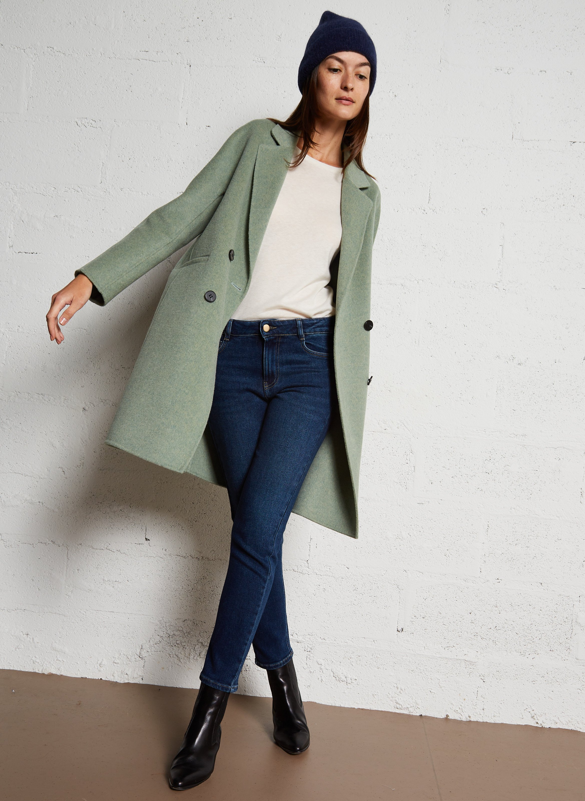 Jean slim brut en coton mélangé lou Bleu