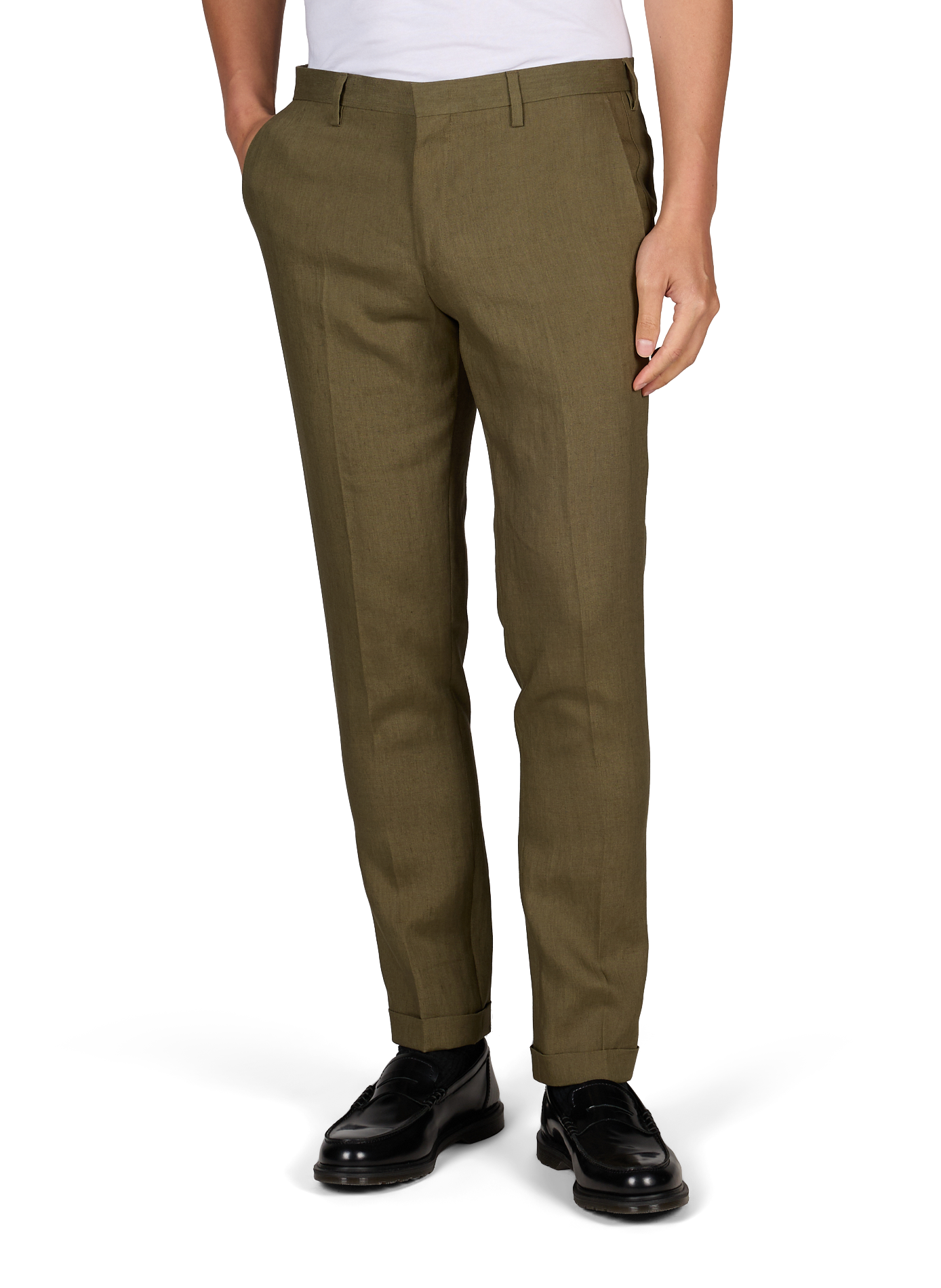Effen linnen broek PAUL SMITH Beige