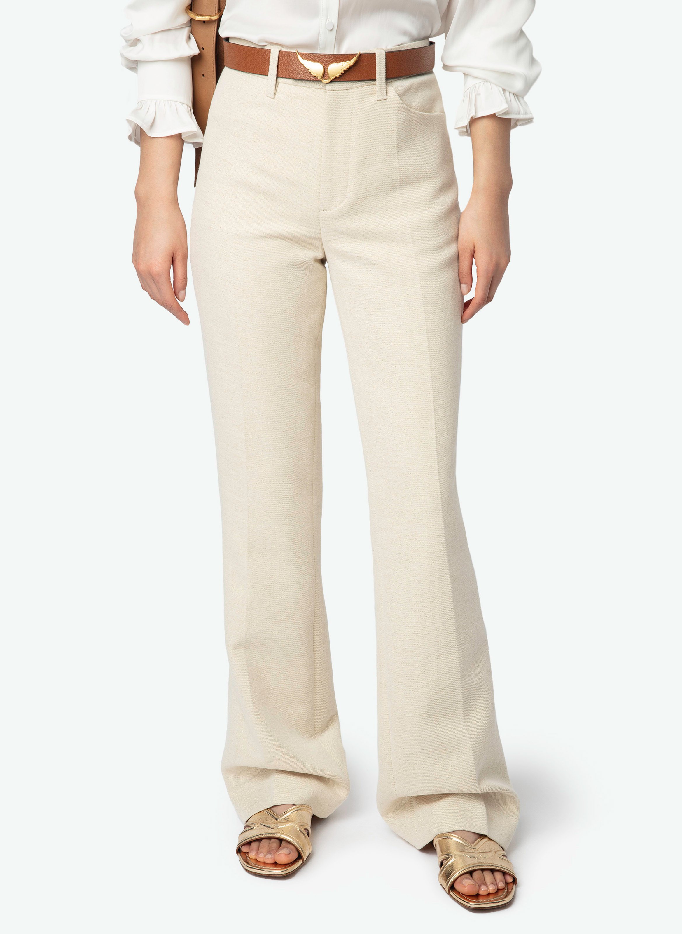 Rechte katoenen broek in pistoolkleur ZADIG&VOLTAIRE Beige