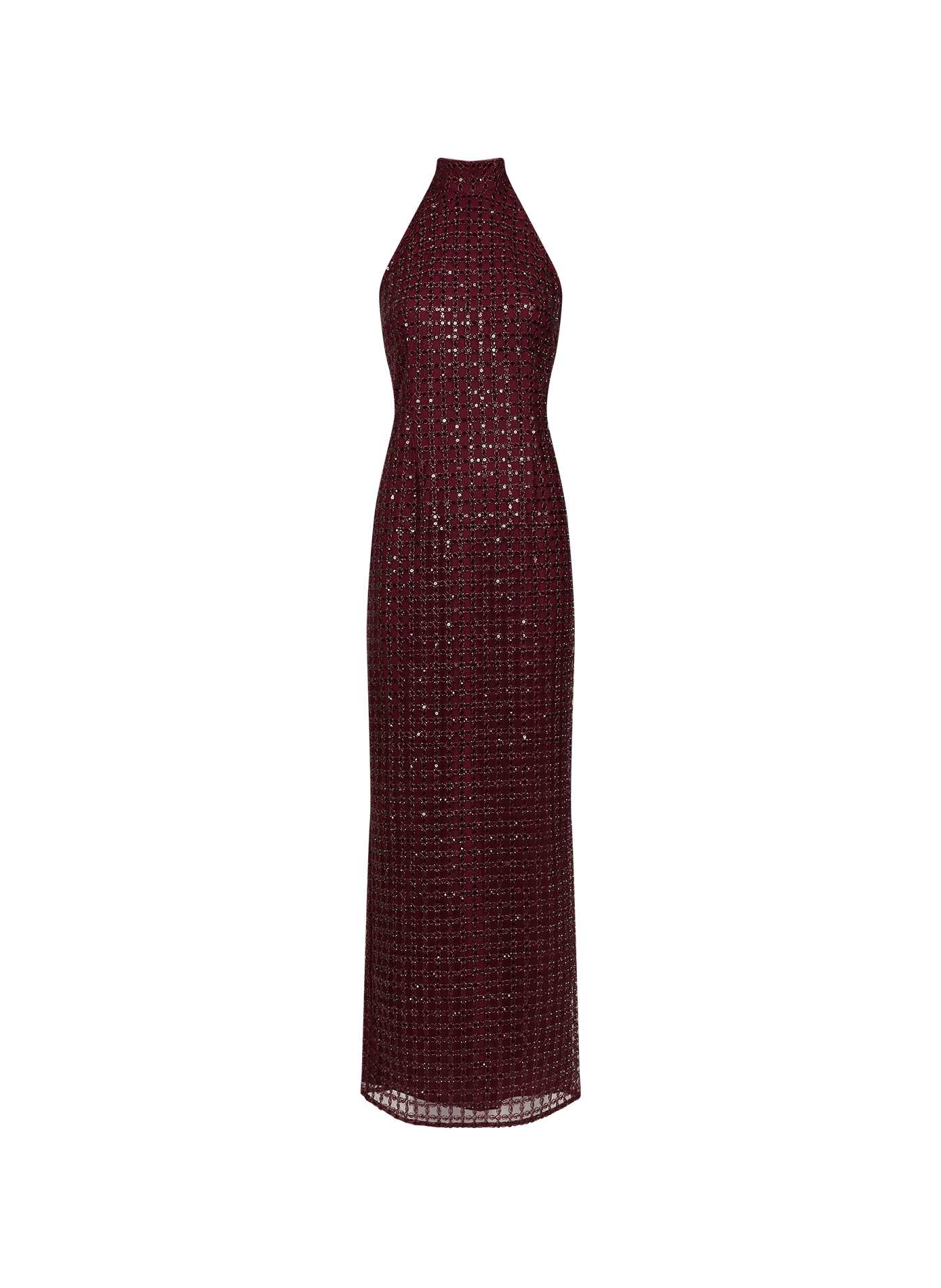 Fitted backless dress with pearls and sequins ROTATE Red