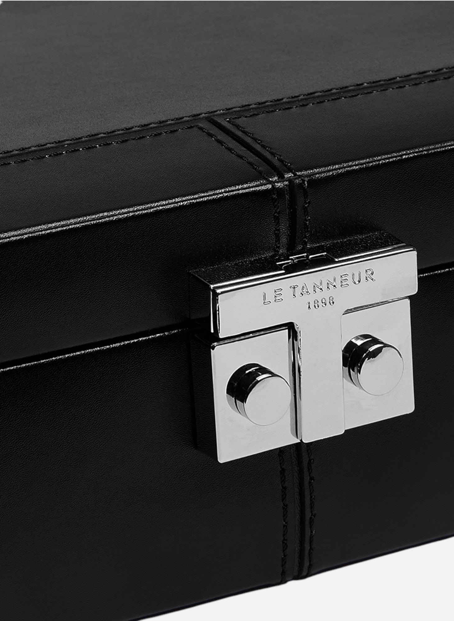 Coffret 6 montres et boutons de manchettes en cuir LE TANNEUR Noir