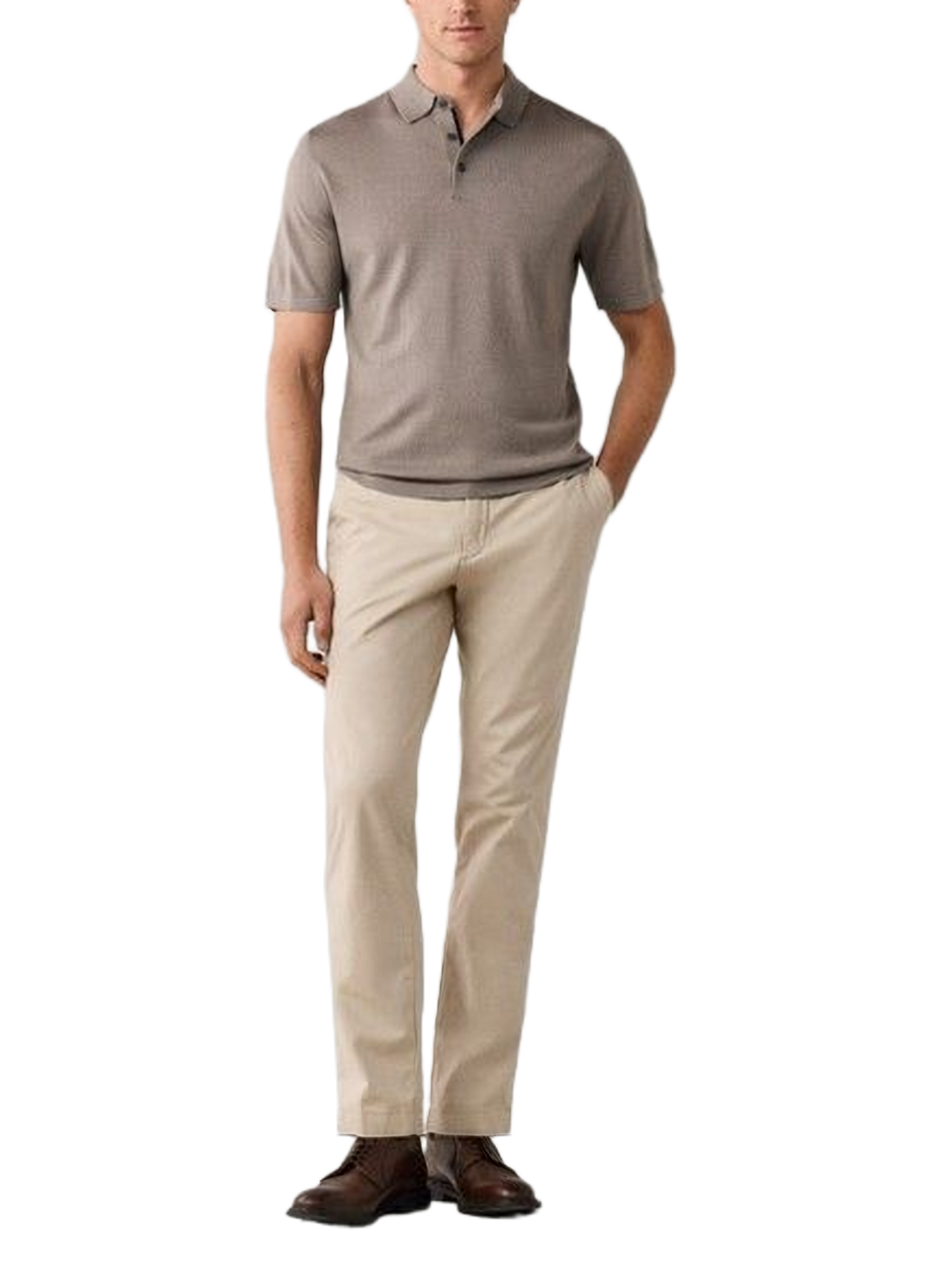 Cotton-blend suit trousers HACKETT Beige