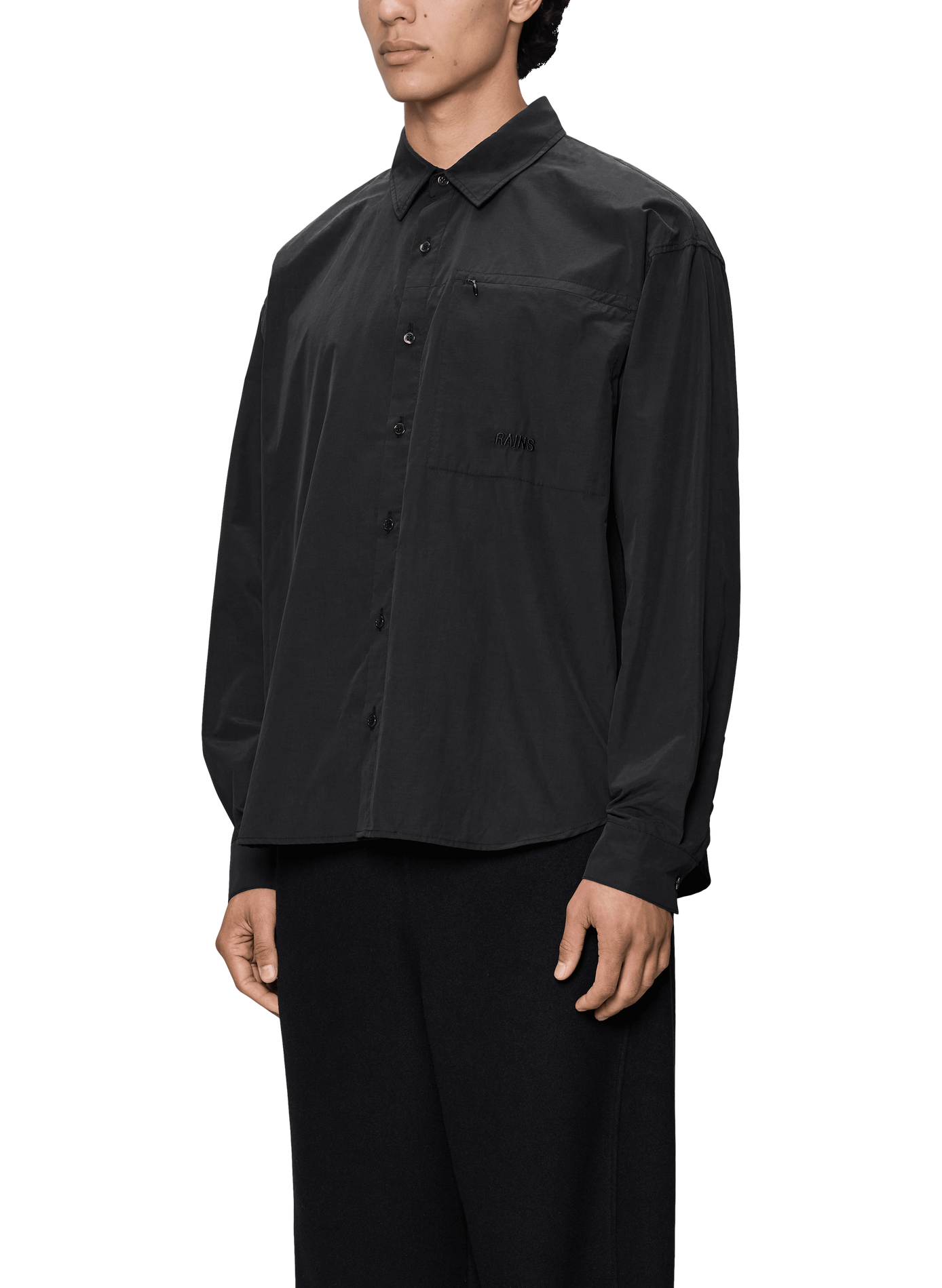 Chemise en coton mélangé RAINS Noir
