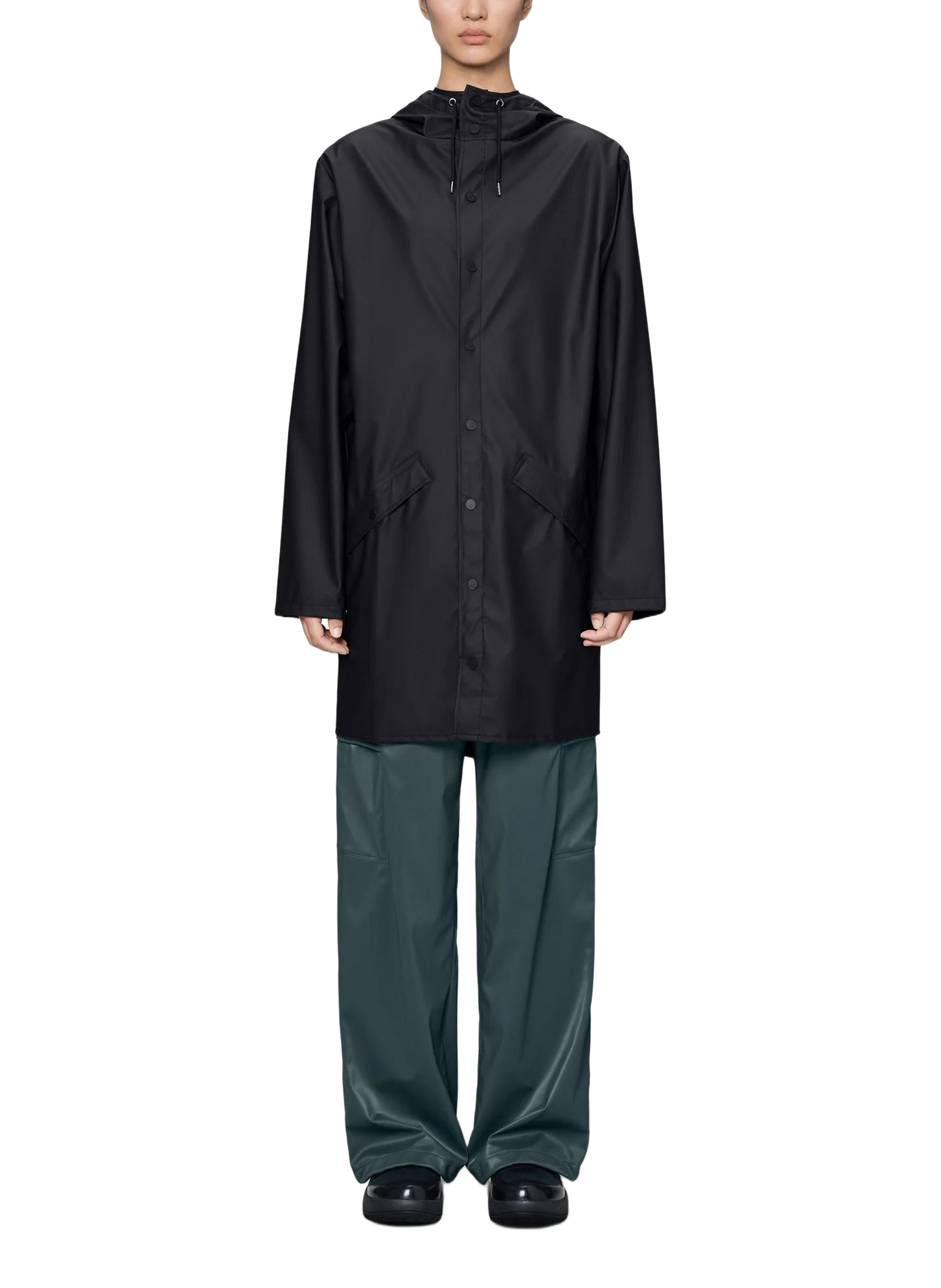 Long hooded raincoat RAINS Black