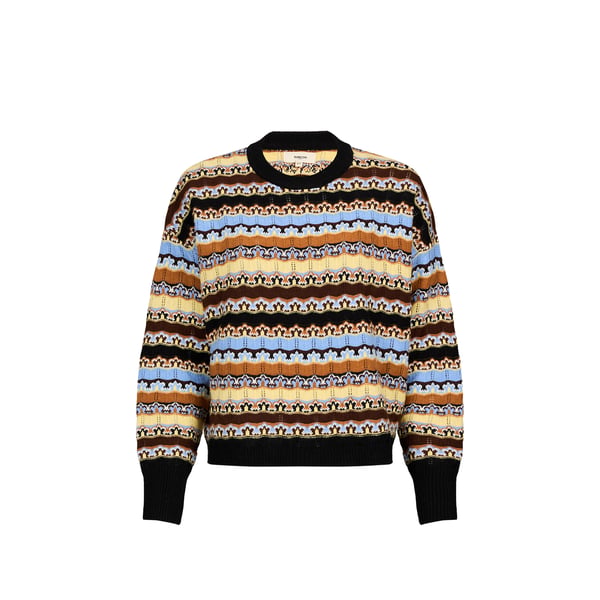 Pull ample imprimé en laine mélangée Pull ample imprimé en laine mélangée