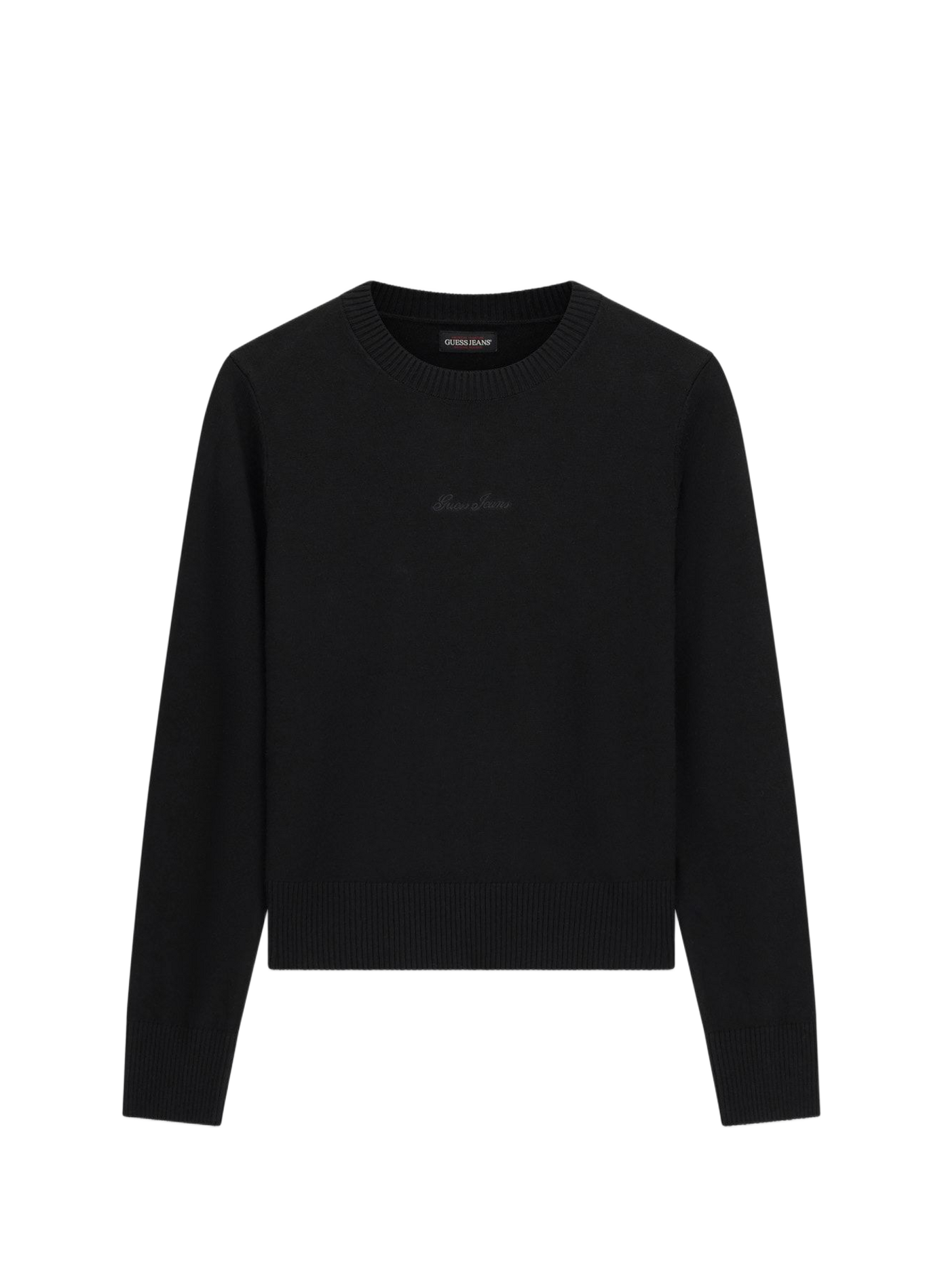 Straight-leg trousers with embroidered logo GUESS Black