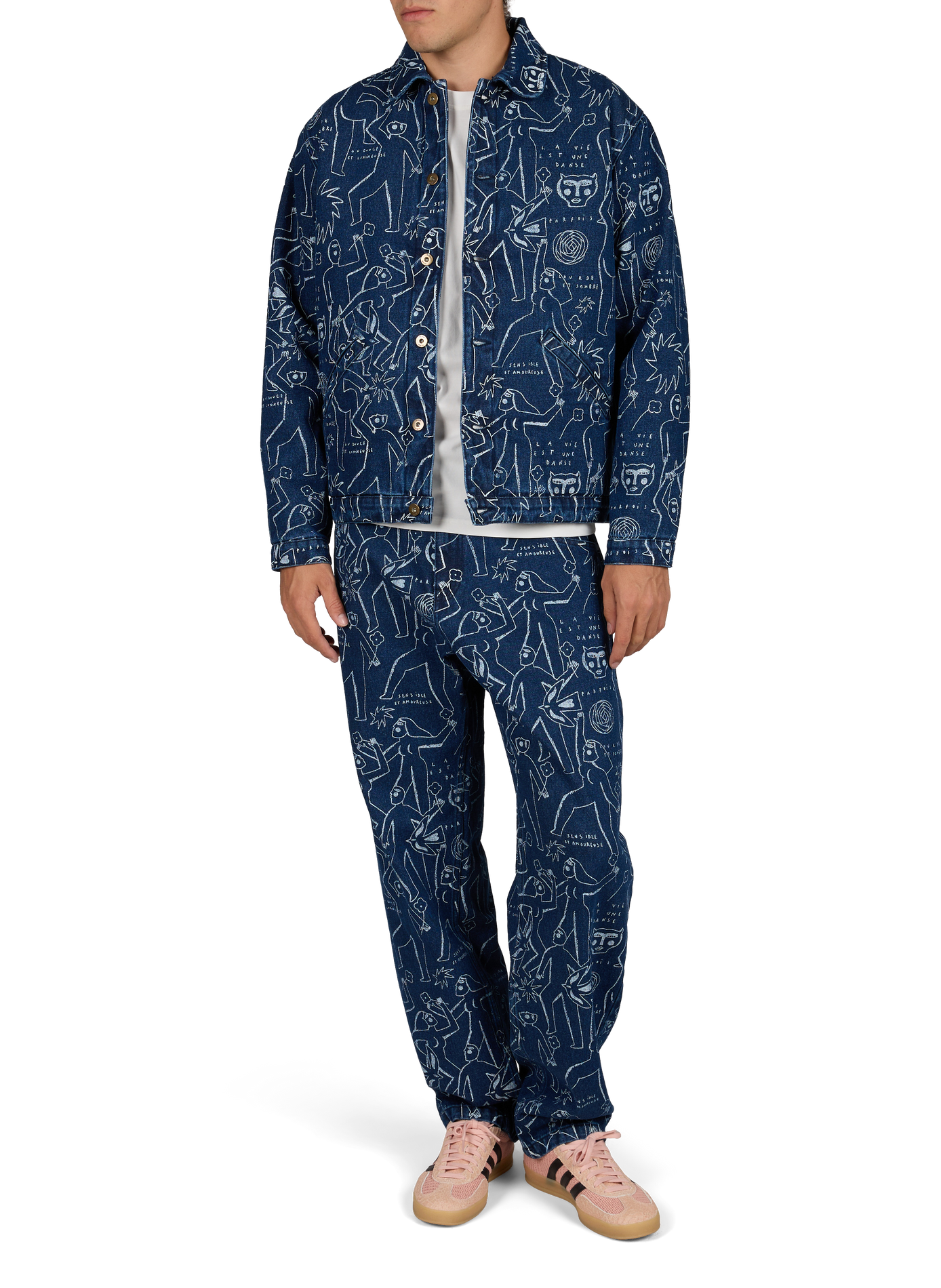 Printed cotton jacket OLOW Blue