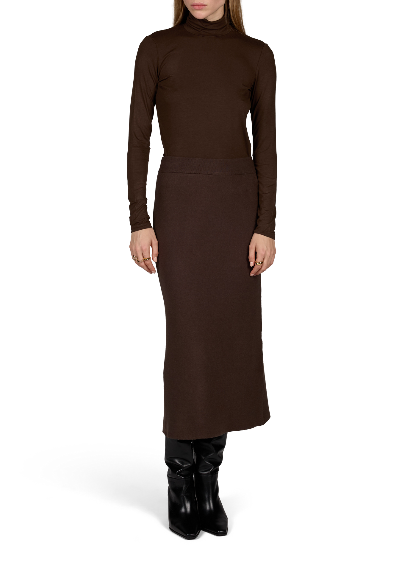 Fitted turtleneck t-shirt MAX MARA WEEK END Brown
