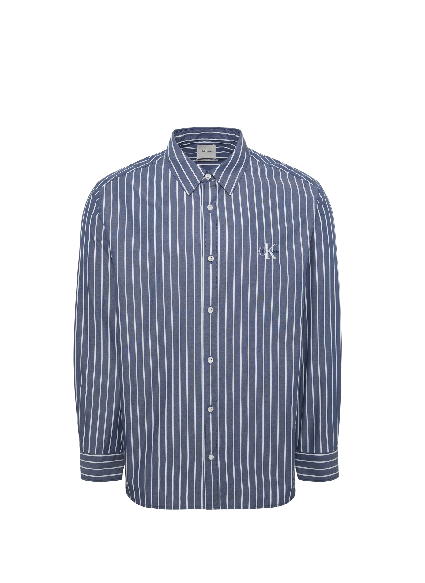 Straight classic collar striped cotton shirt CALVIN KLEIN Blue